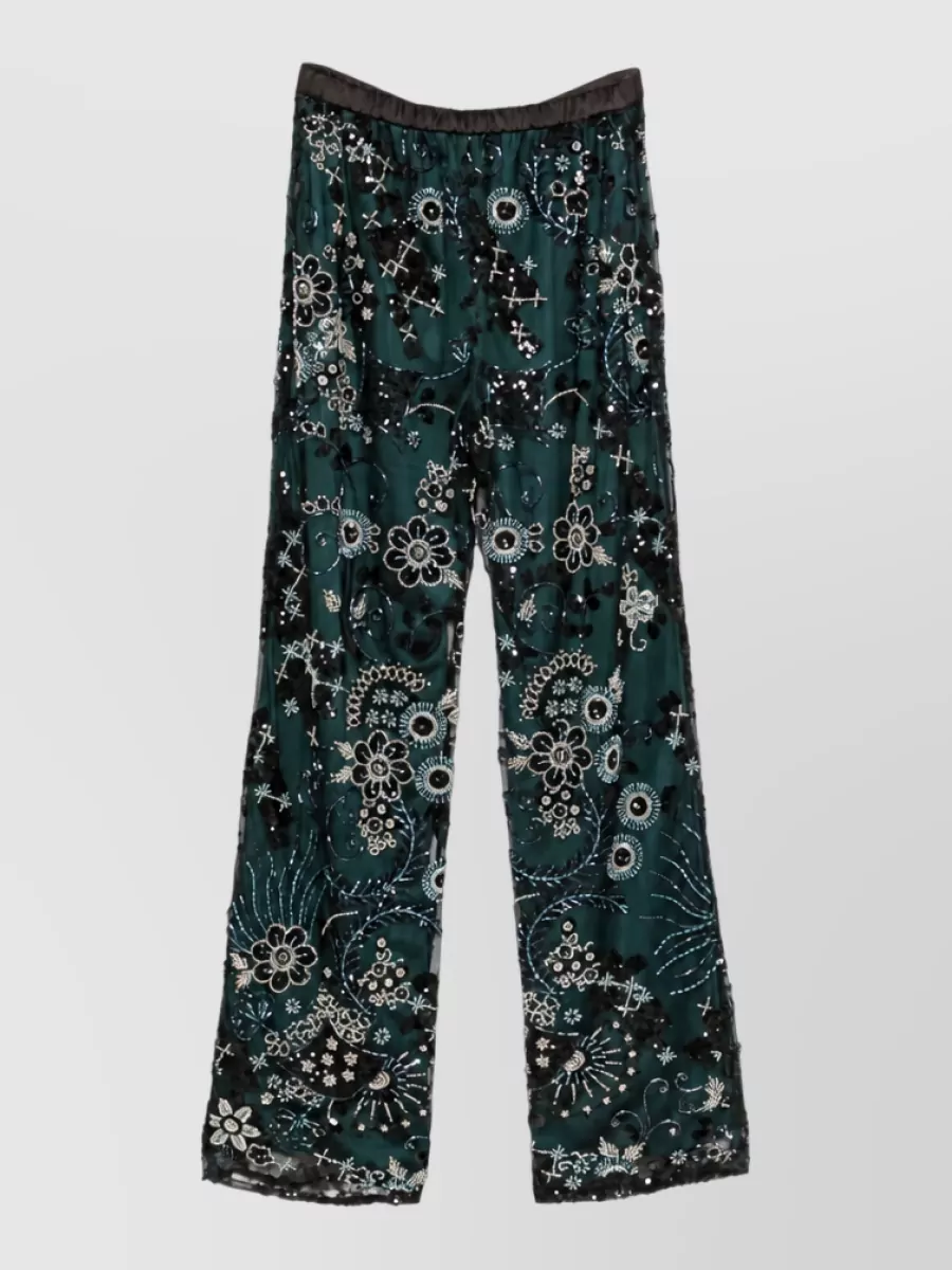 Emporio Armani embroidered sequin straight-leg pyjama trousers