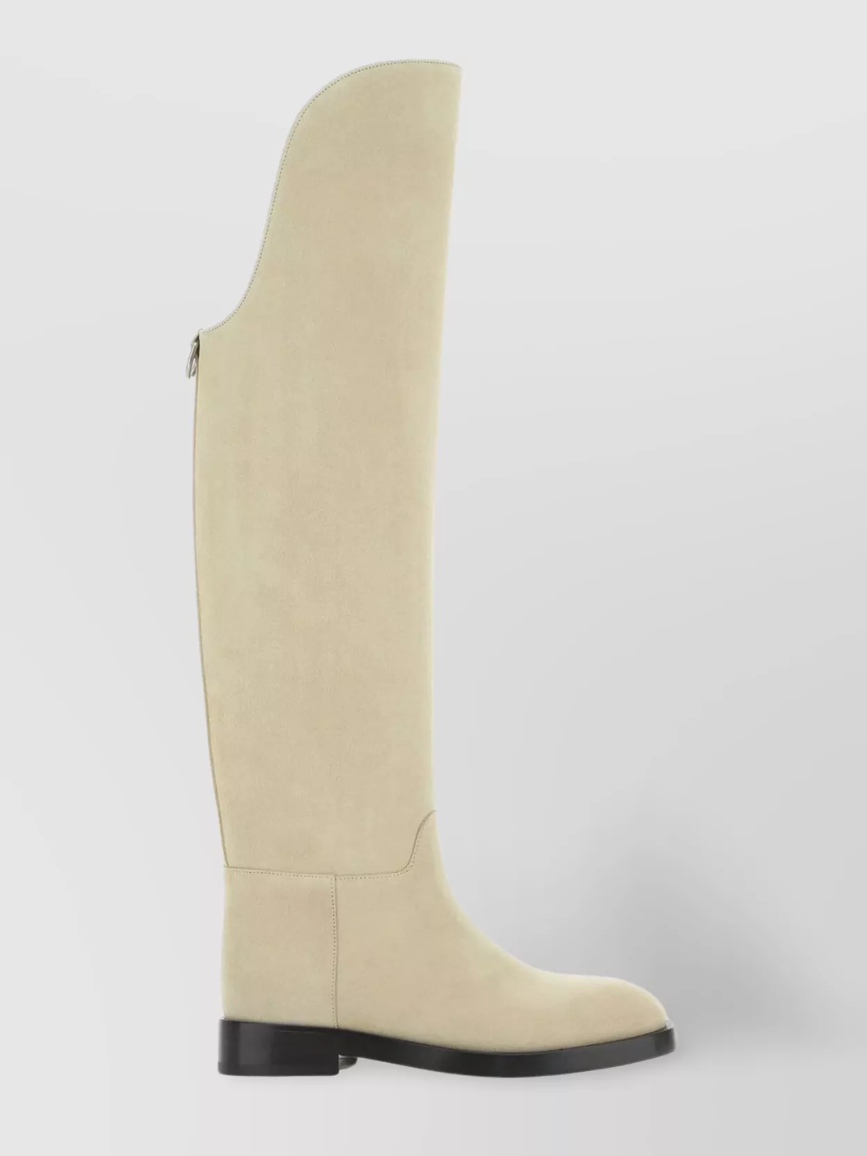 Durazzi Suede Equestrian Boots Metal Detail In Neutral