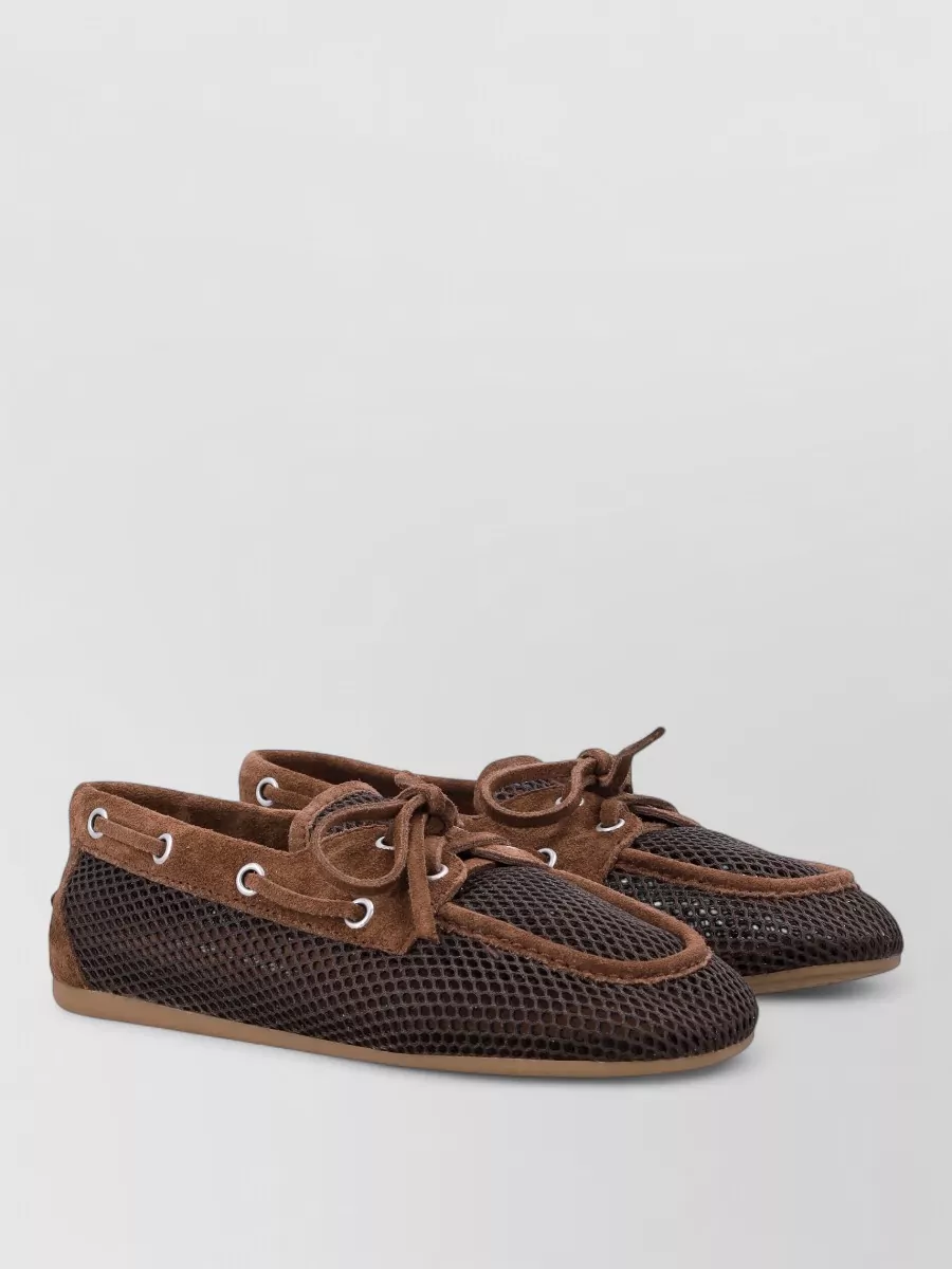 Miu Miu Mesh and suede loafers