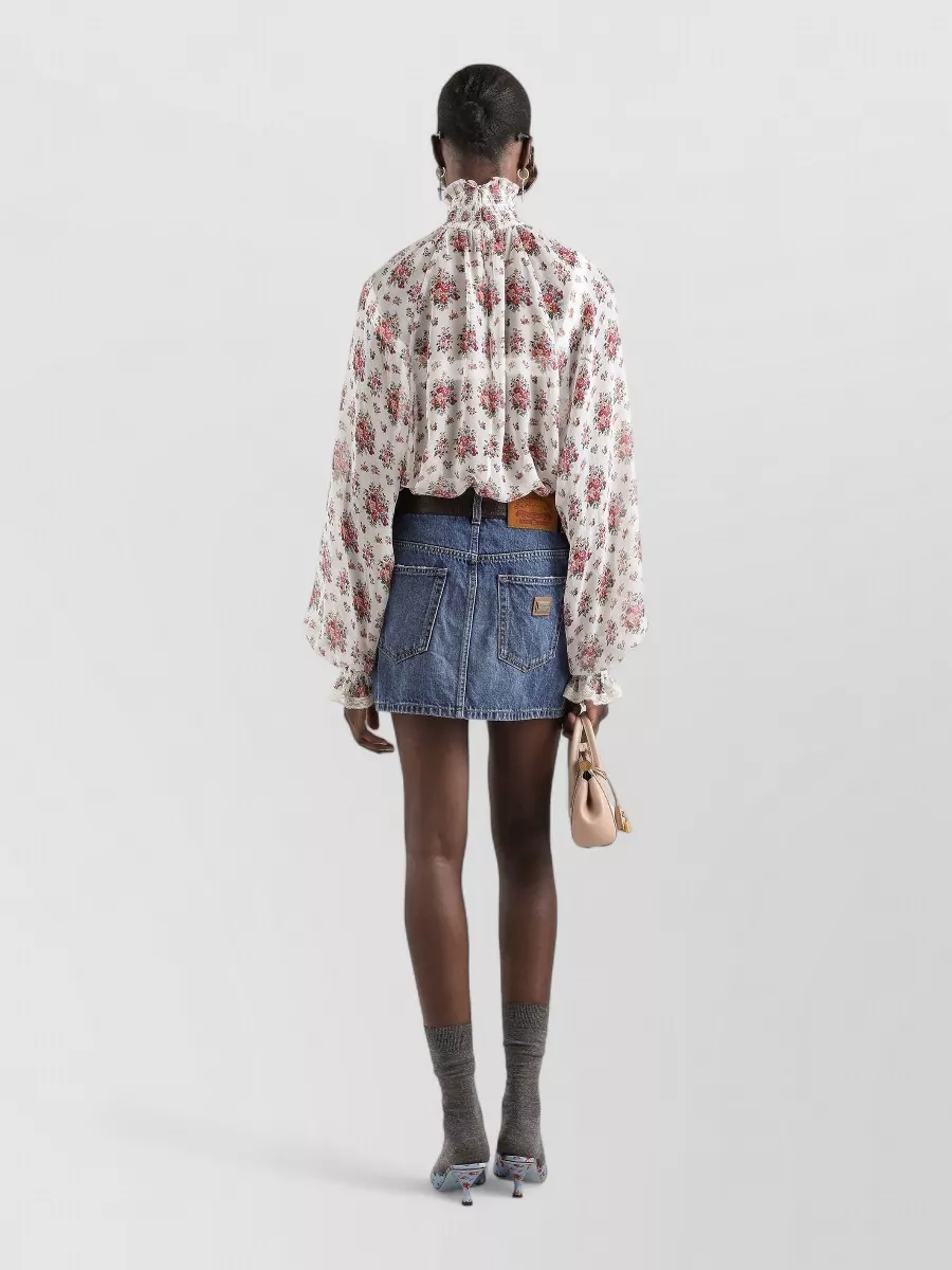 Dolce&Gabbana Denim Fitted Skirt