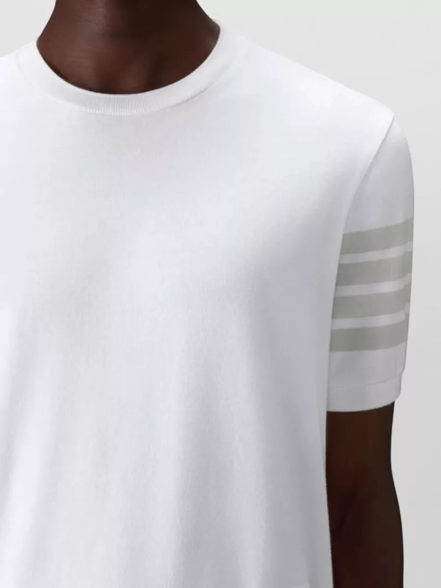 Thom Browne Cotton Jersey T Shirt Stripe Detail