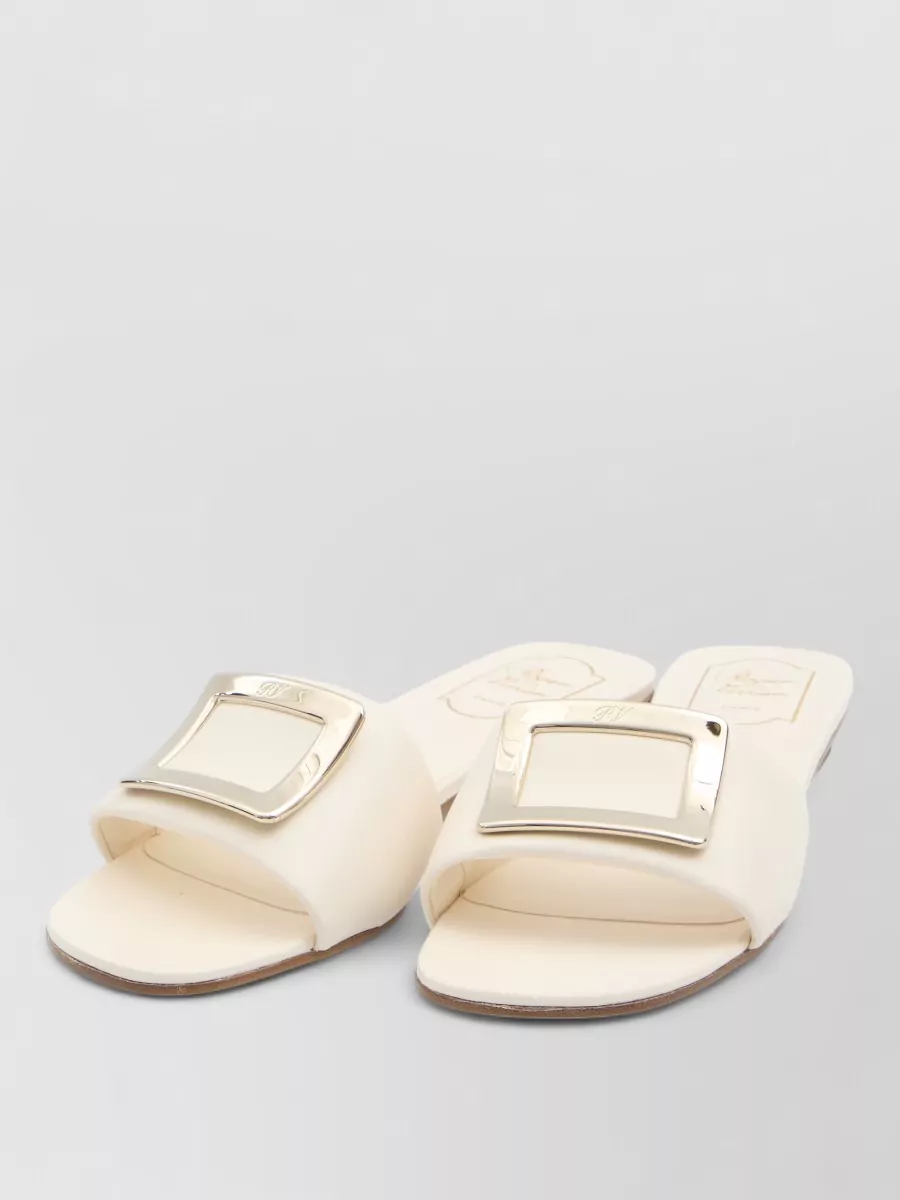 Roger Vivier Rv Leather Slides Padded Strap Buckle