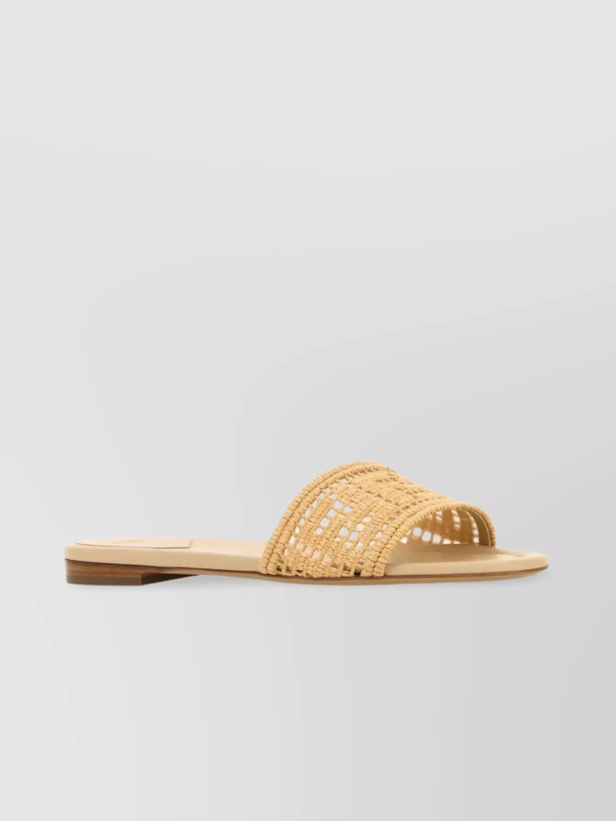 Fendi Sunshine Raffia Woven Slides