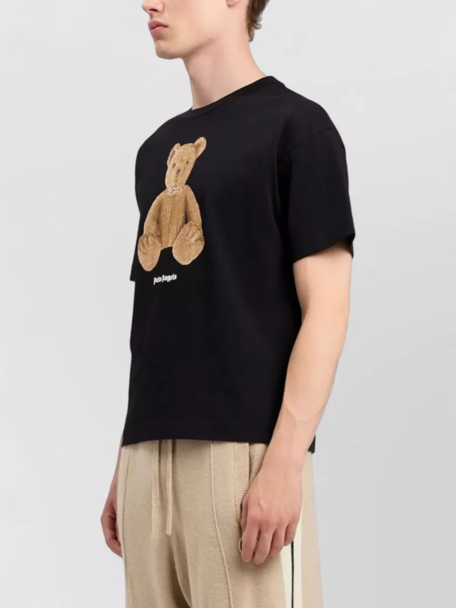 Palm Angels Cotton Bear Print Regular-Fit T-Shirt