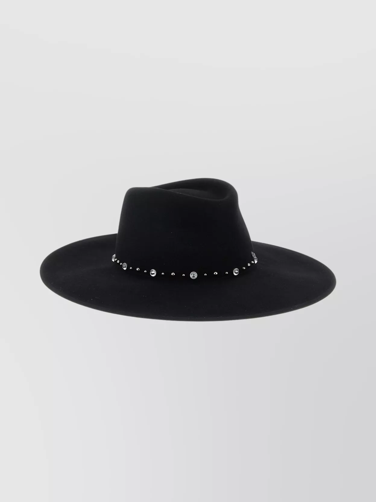 Maison Michel Wide Brim Hat Embellished Band