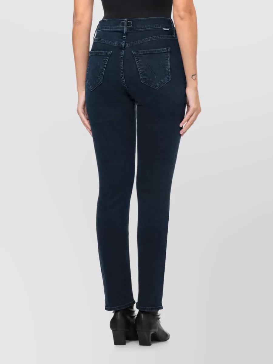 Mother Mid-Rise Straight-Leg Denim Jeans