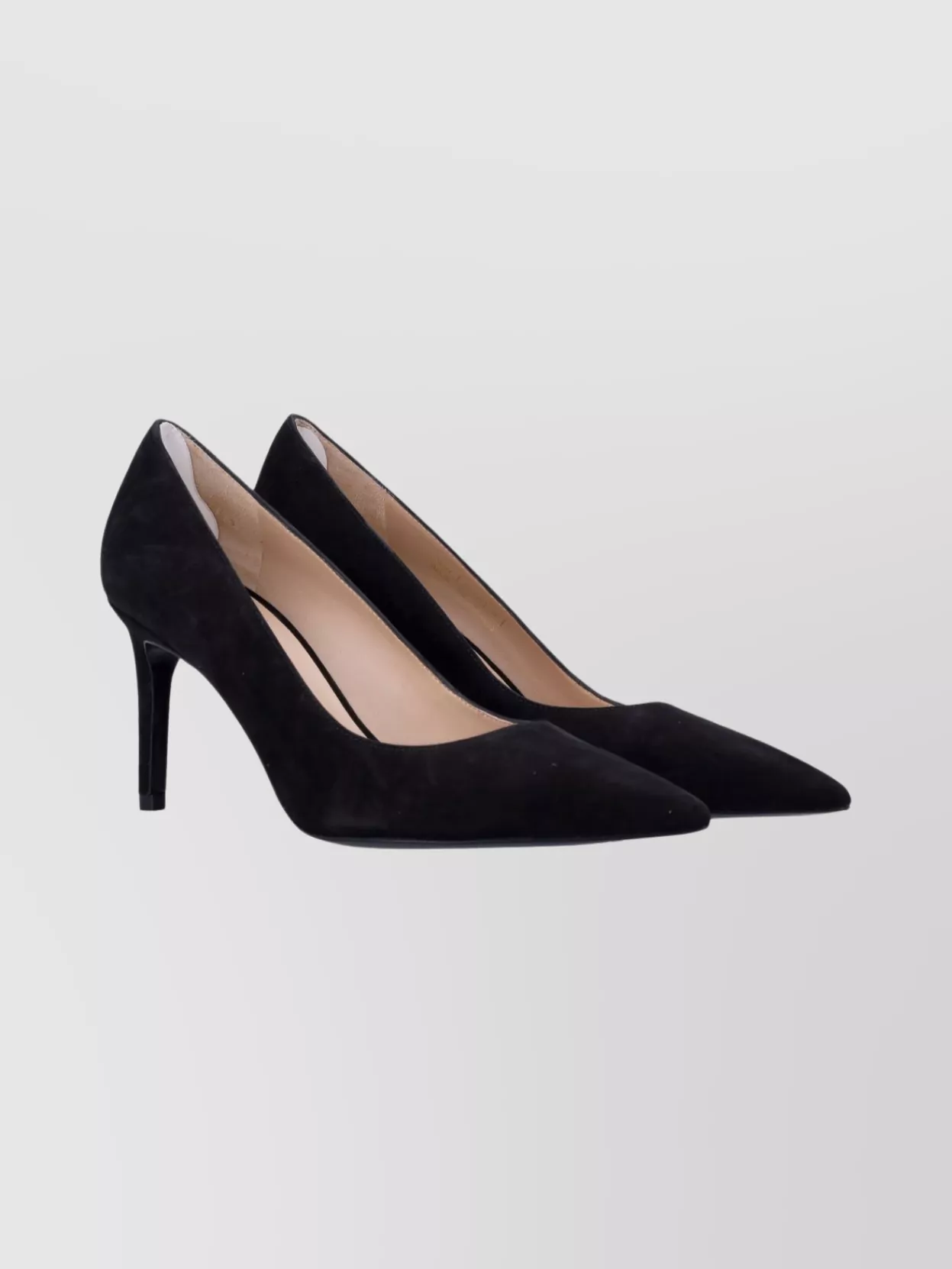 Stuart Weitzman Suede Pointed Toe Stiletto Heel Pumps In Black