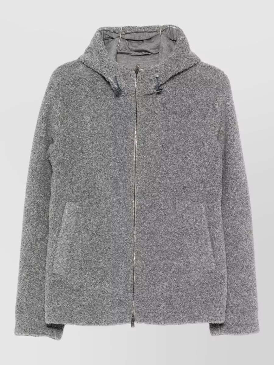 Herno fleece hooded padded coat