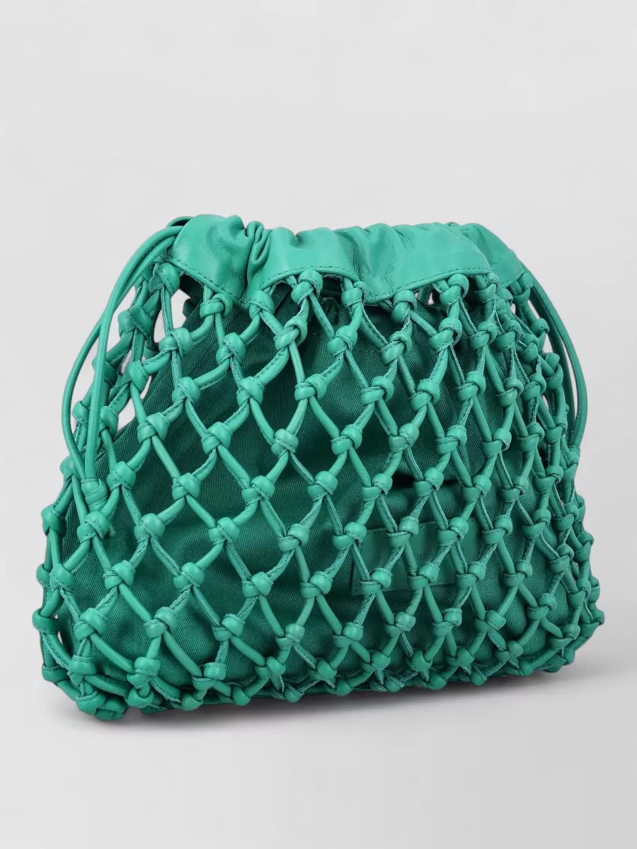 The Frankie Shop Leather Macrame Small Pouch