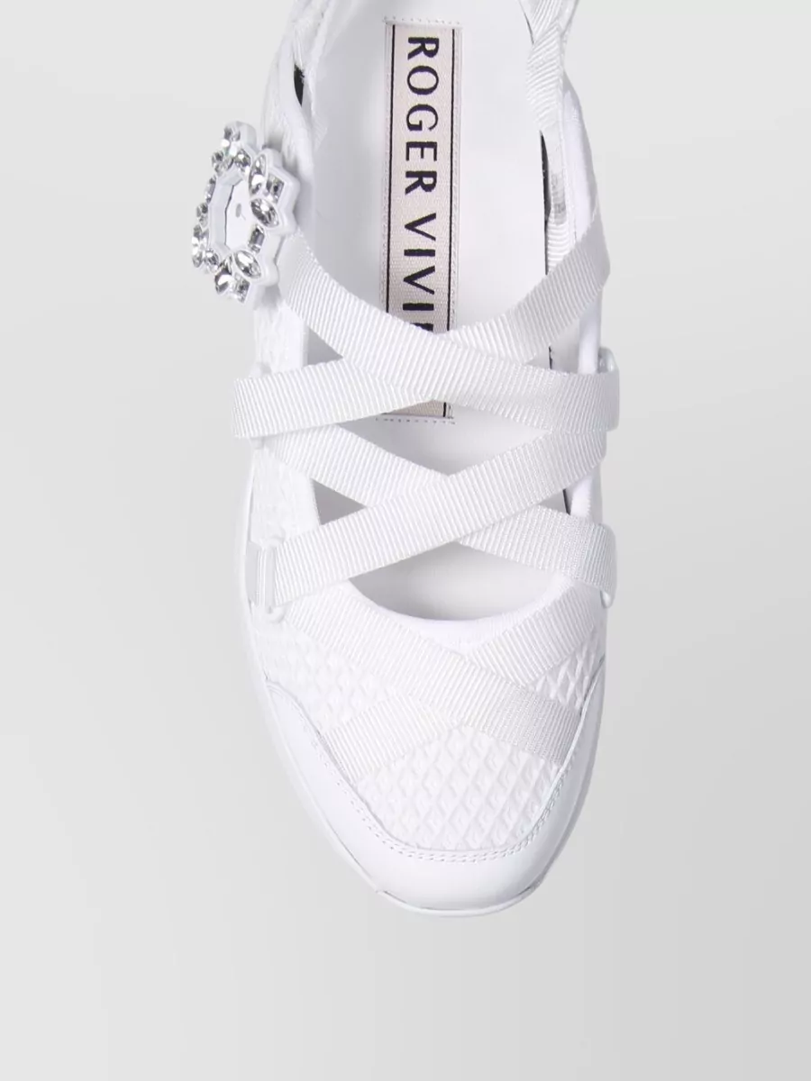 Roger Vivier Strass Trekky Mesh Sneaker Rubber Sole