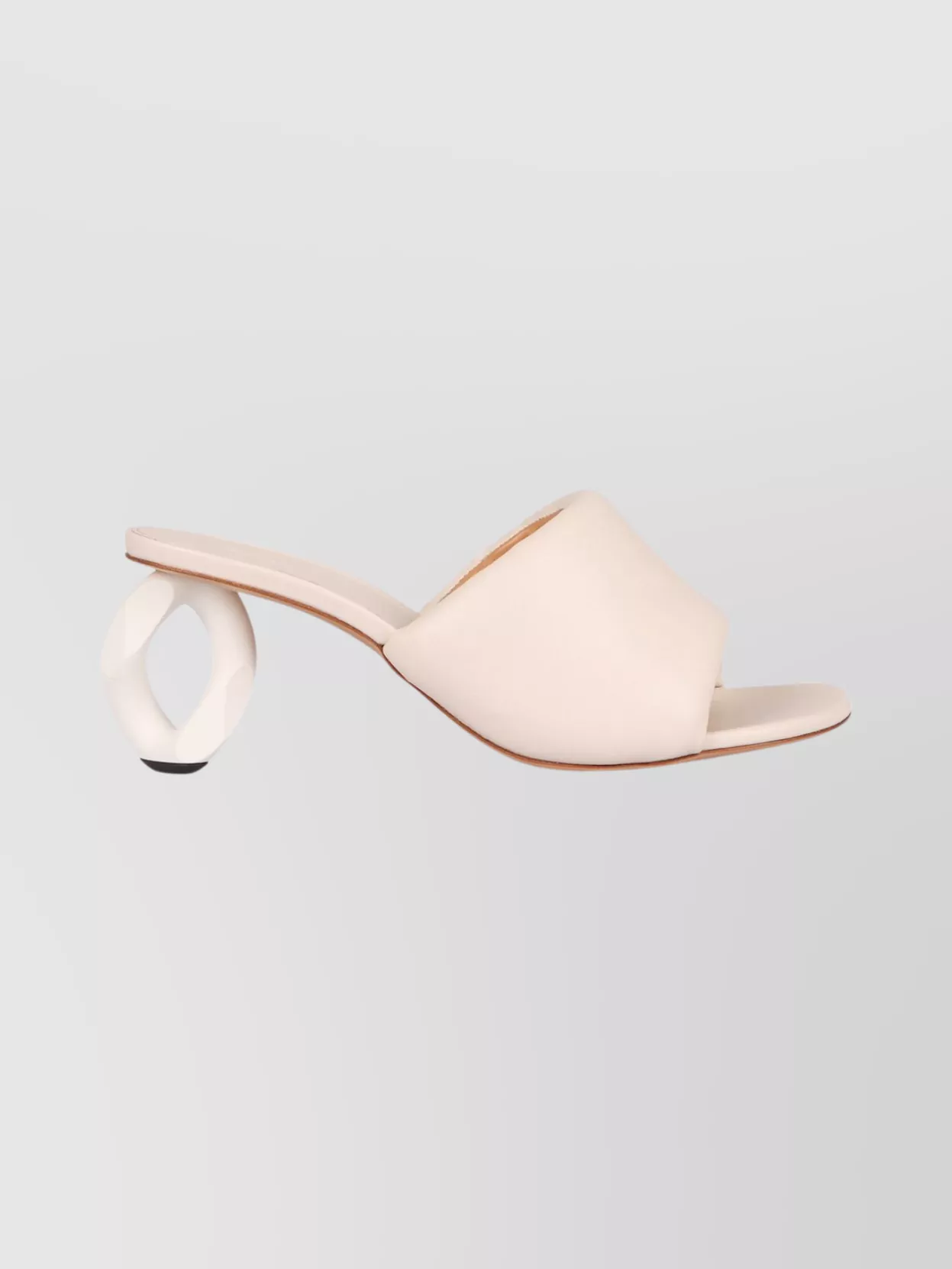 Jw Anderson Sculptural Heel Open Toe Leather Mules In Pink
