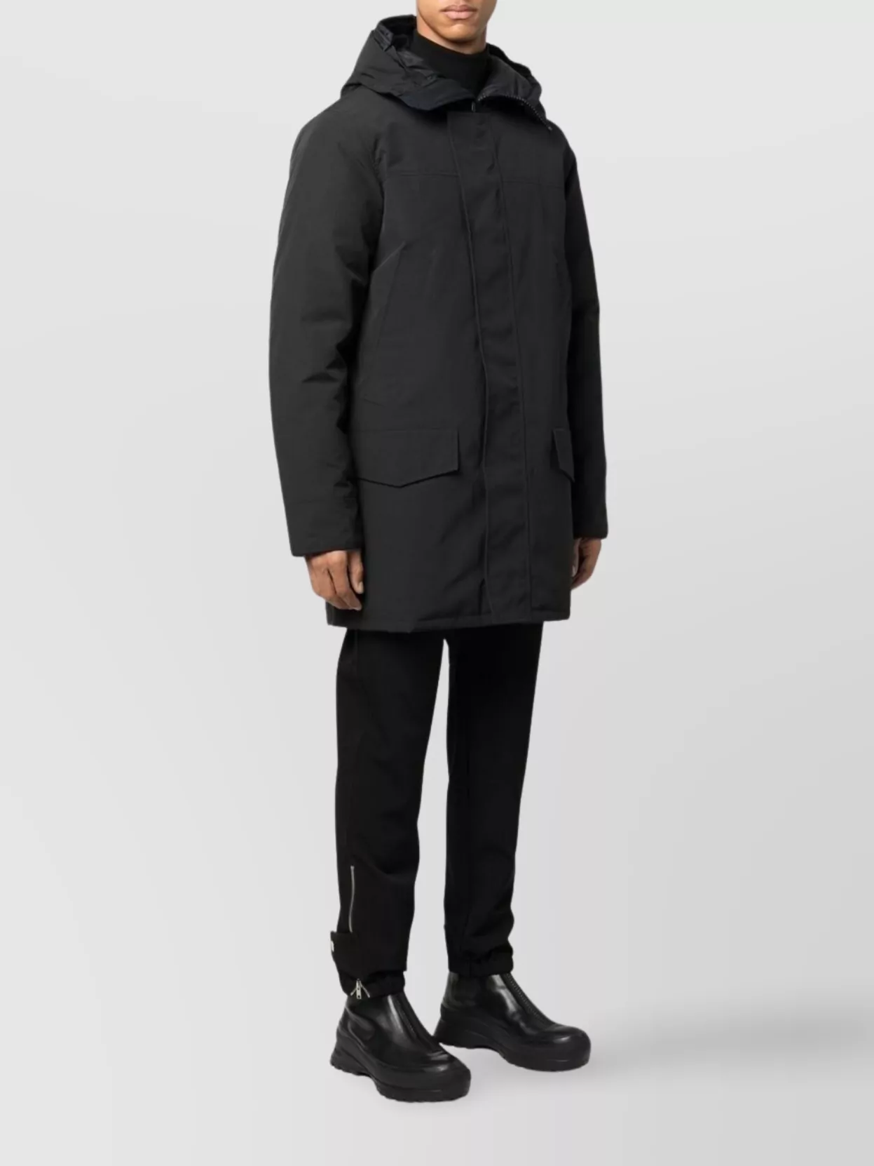 Canada Goose Long Hooded Parka Coat Featuring Pockets