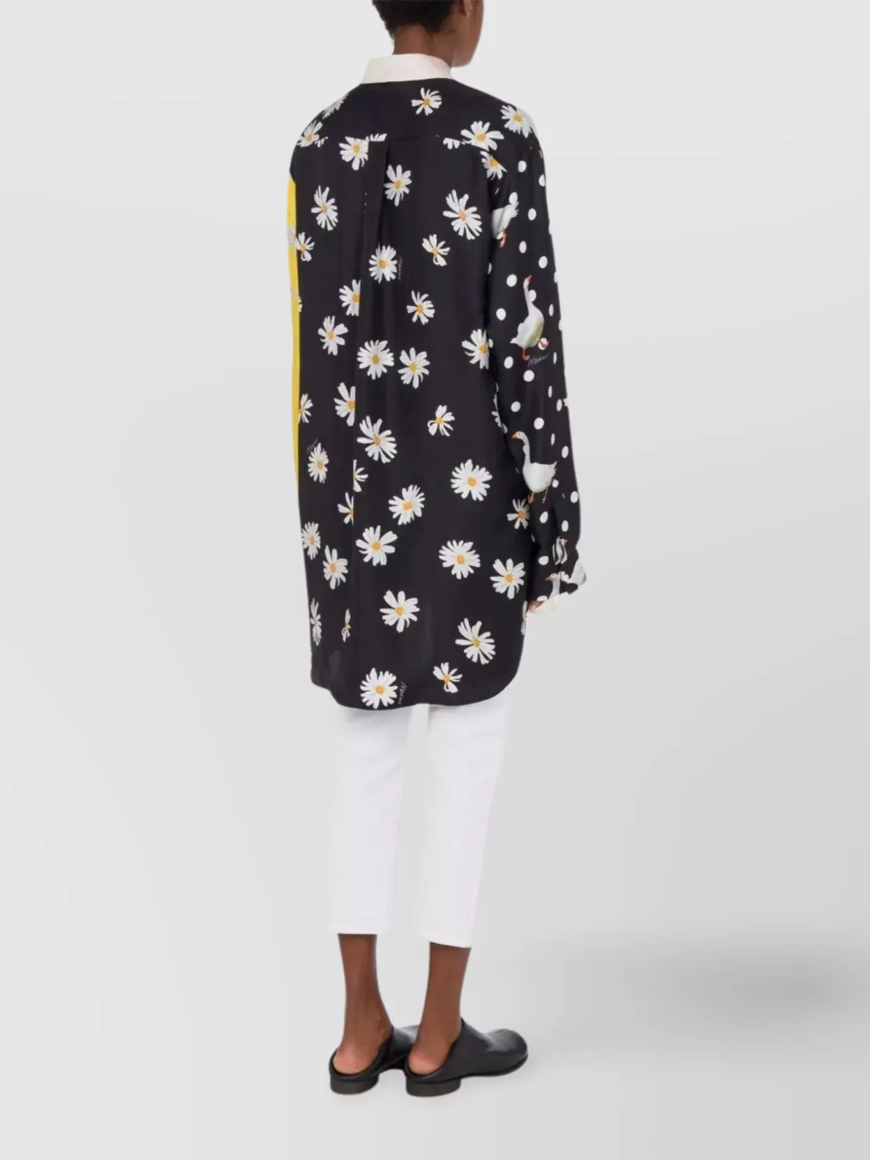 Moschino Oversized Mixed Print French Collar Long Sleeves