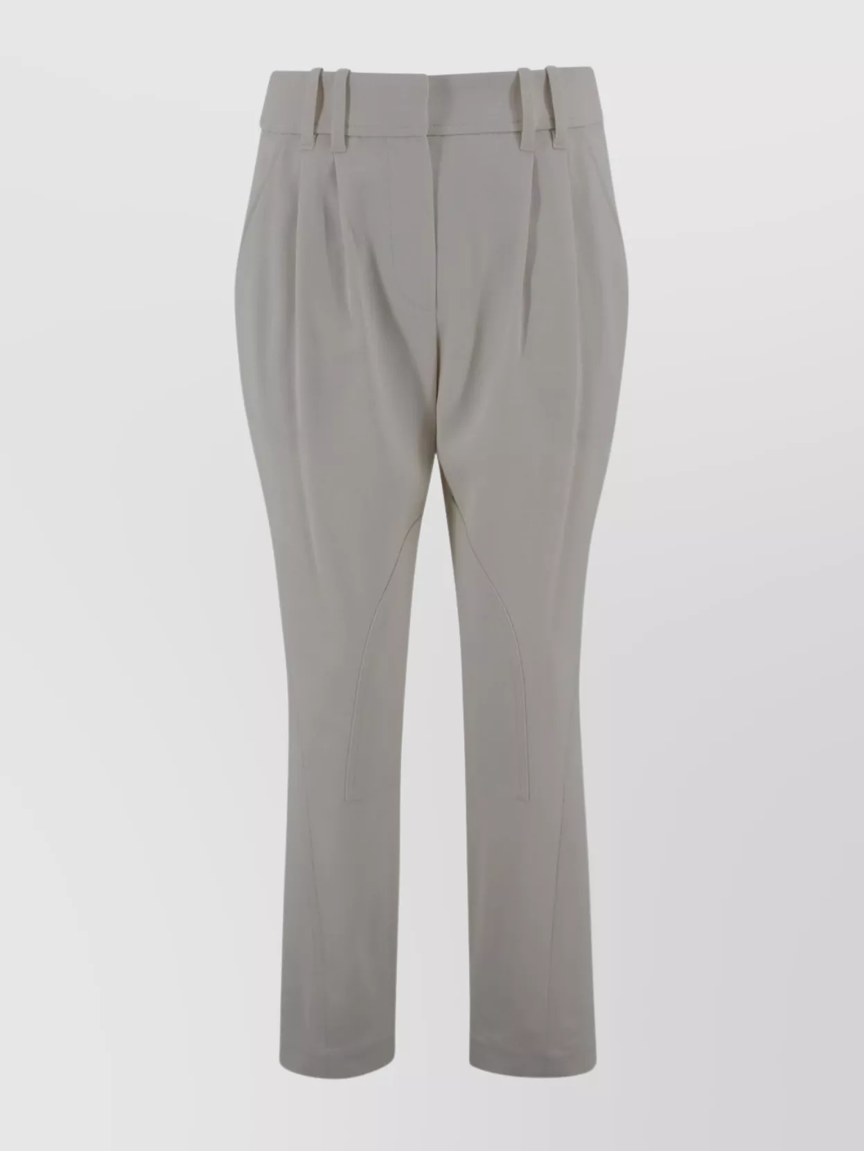 Brunello Cucinelli Equestrian Trousers Featuring Embellishments In Gray