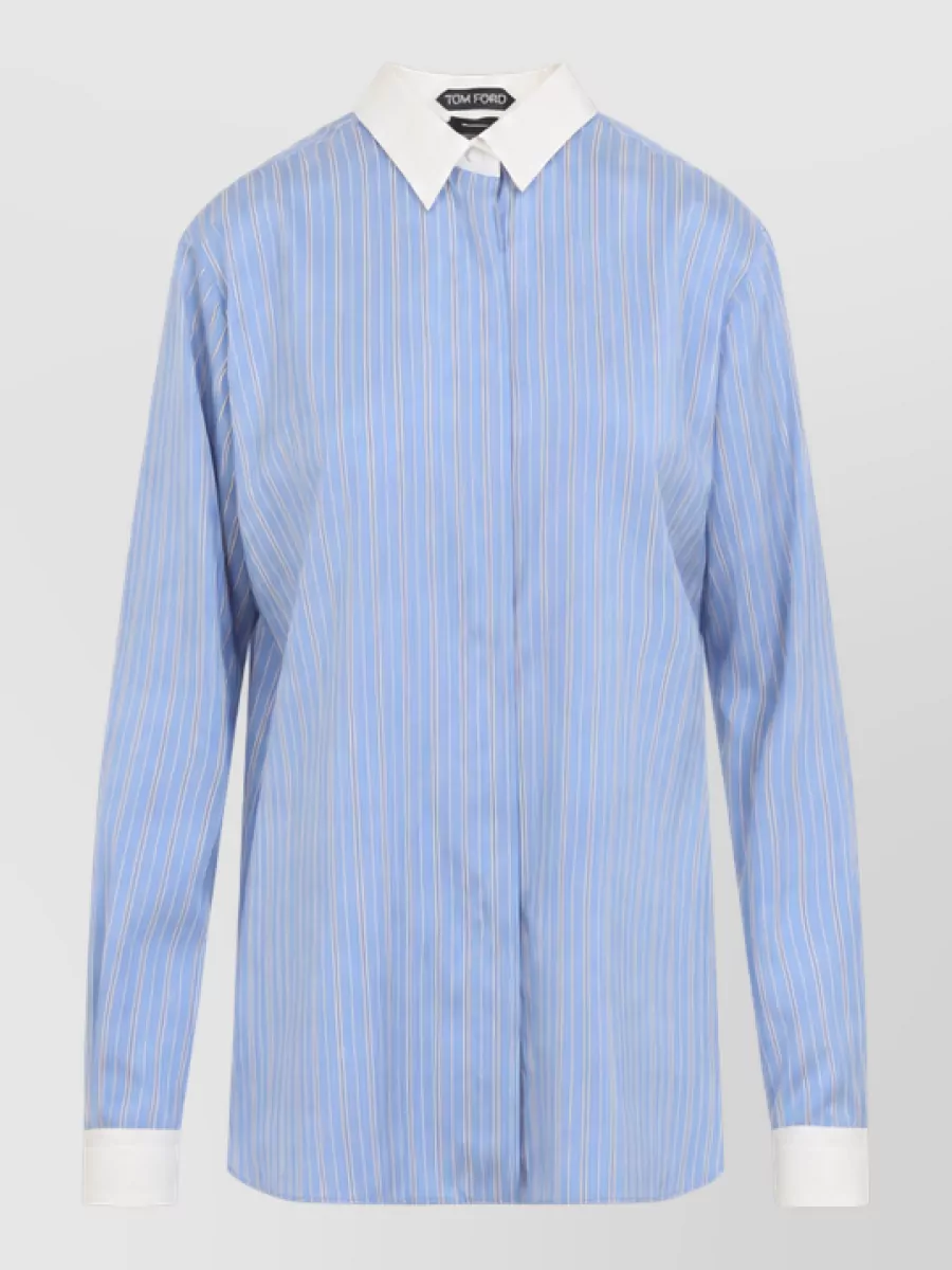 Tom Ford striped silk long-sleeve shirt