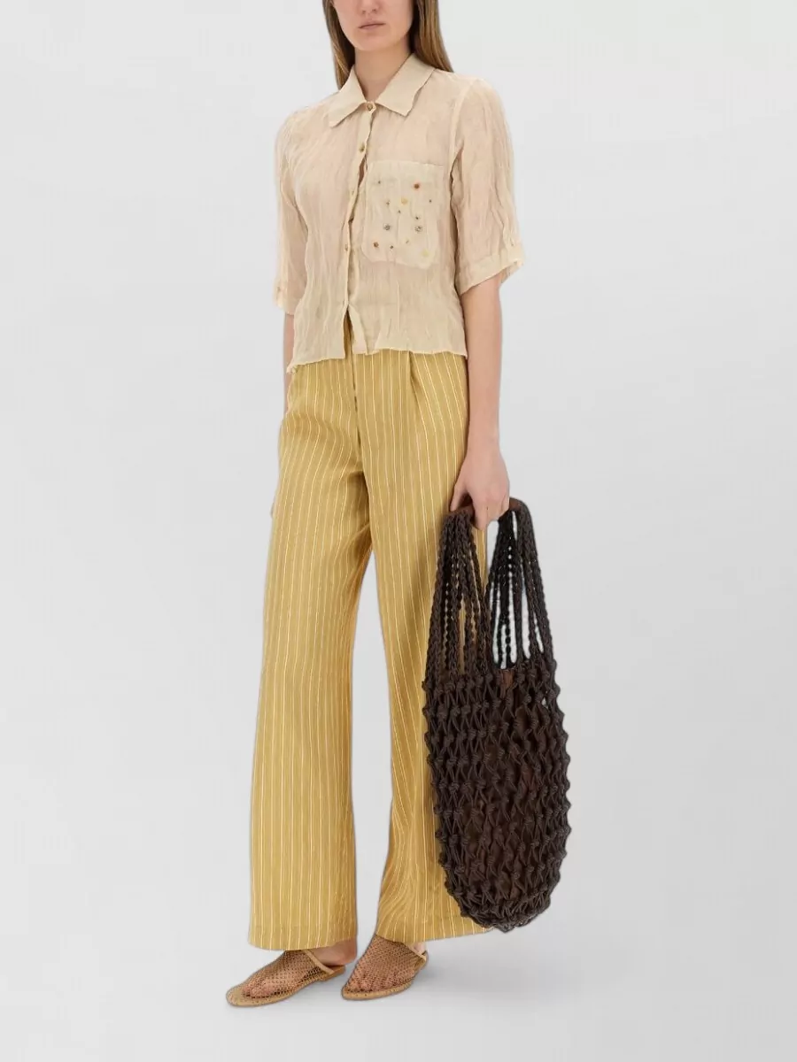 Alysi Striped Wide-Leg Trousers