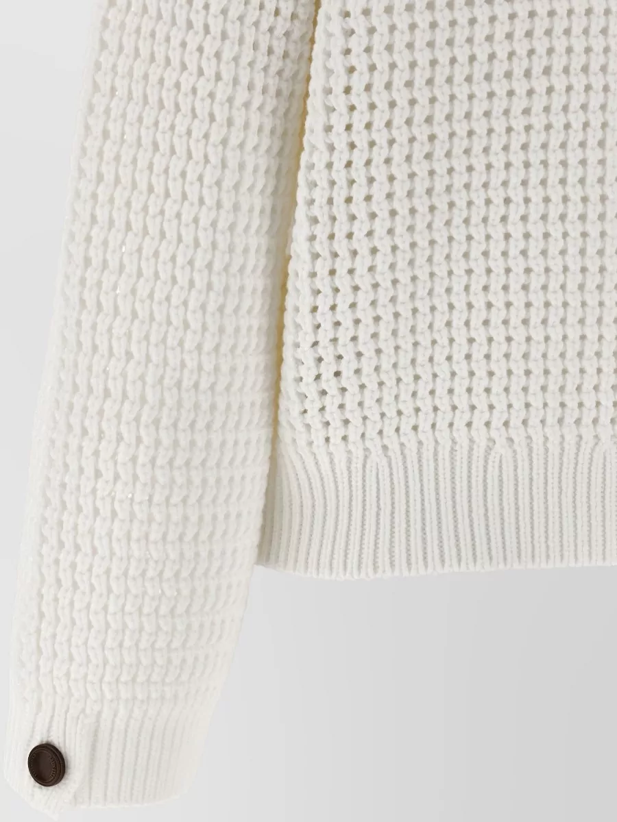 Brunello Cucinelli Openwork Sweater Long Sleeves Textured Knit