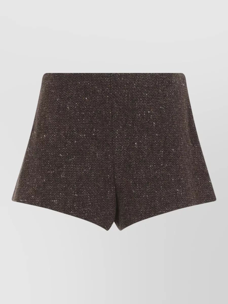Ralph Lauren Collection Wool Cashmere High-Rise Slim Tailored Shorts