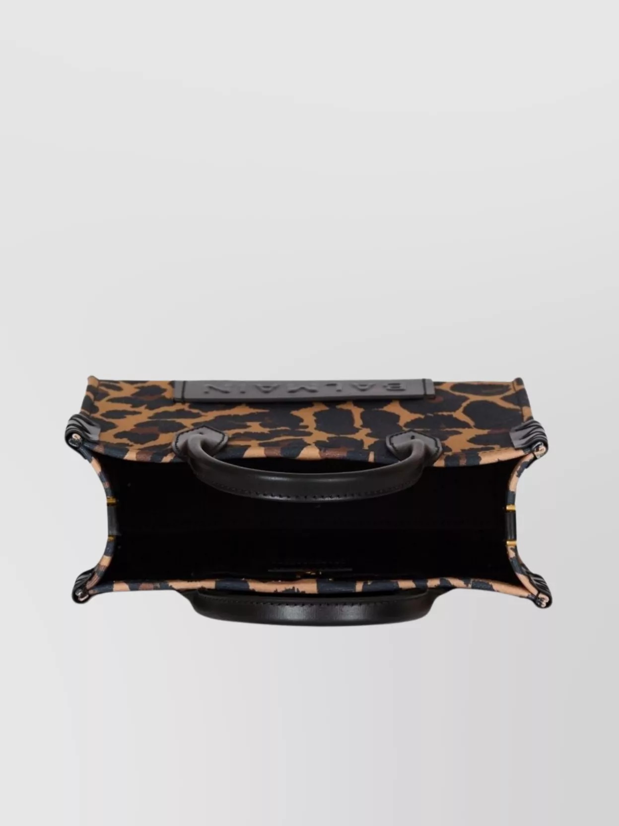 Balmain B-army Small Shopper Shoulder Bag In Leopard-print Canvas In Multi