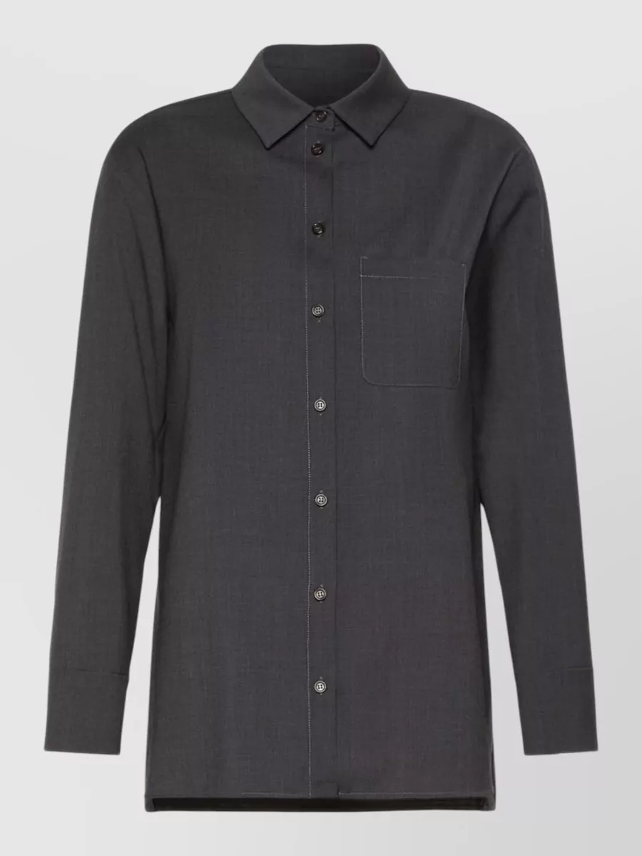 S Max Mara virgin wool long-sleeve shirt