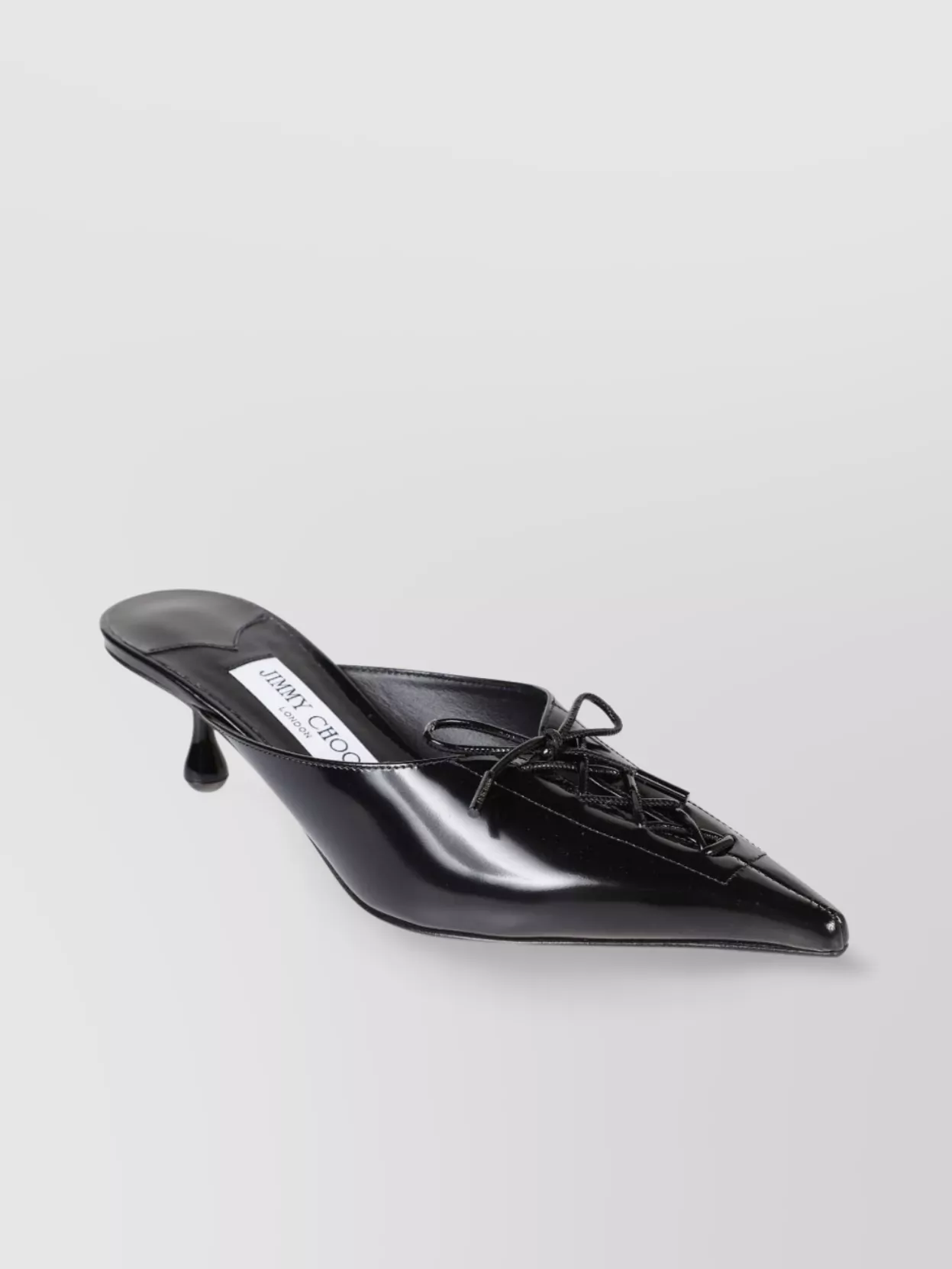 Jimmy Choo Bow Corset Drop Heel Leather Mule