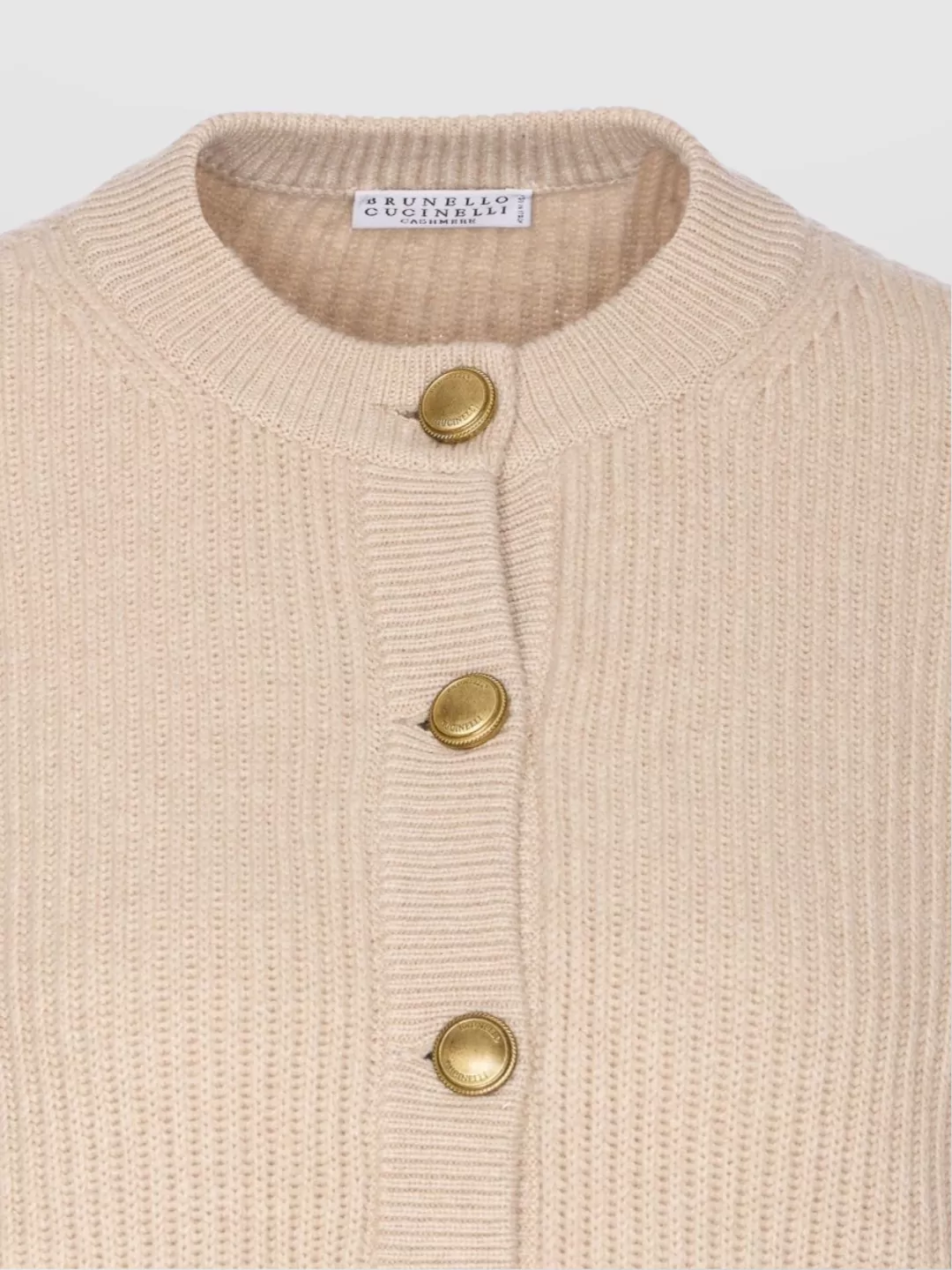 Brunello Cucinelli Crewneck Knitwear Cardigan Front Pockets In Neutral