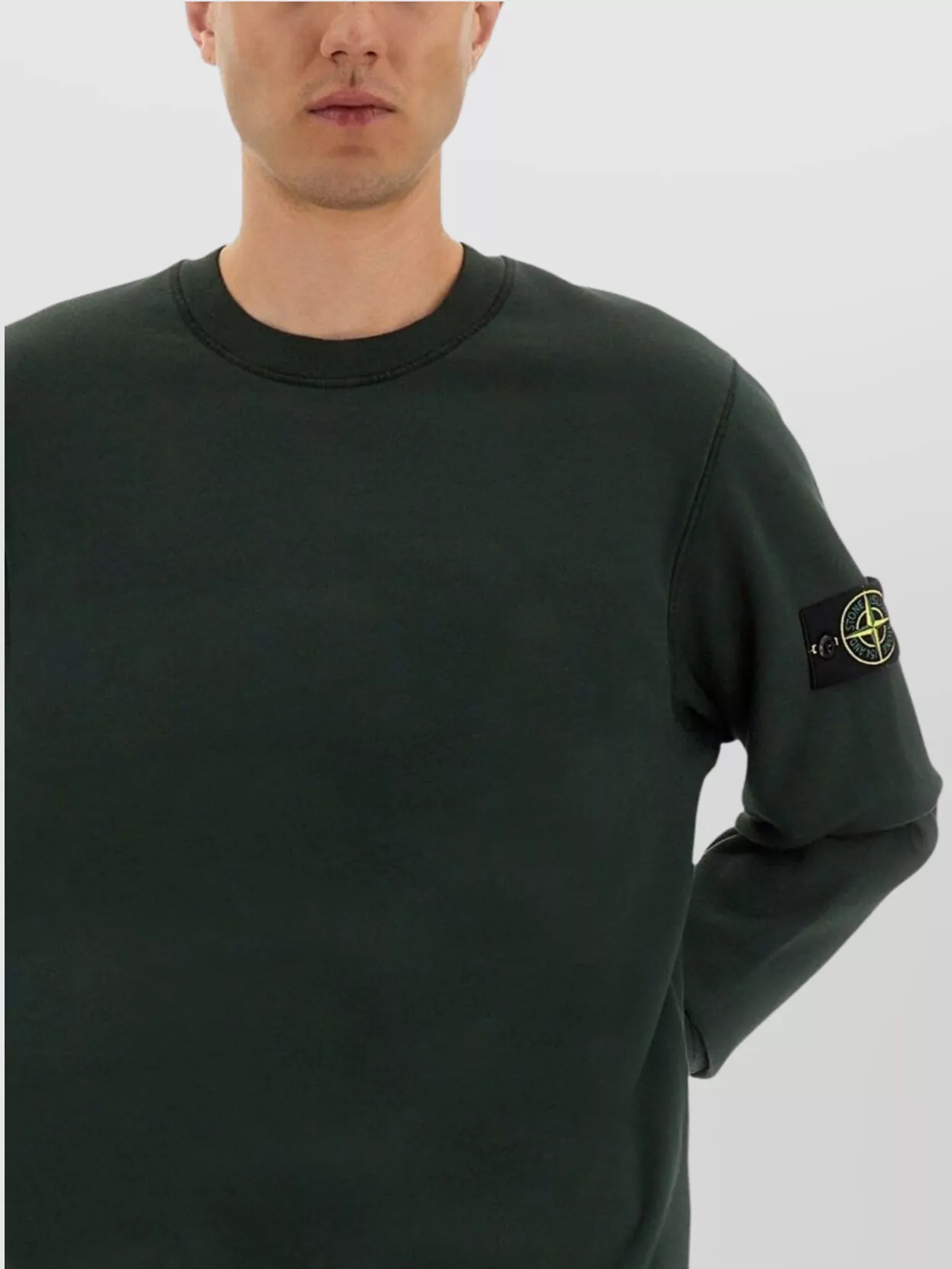 Stone Island Crew Neck Sweater Ribbed Cuffs