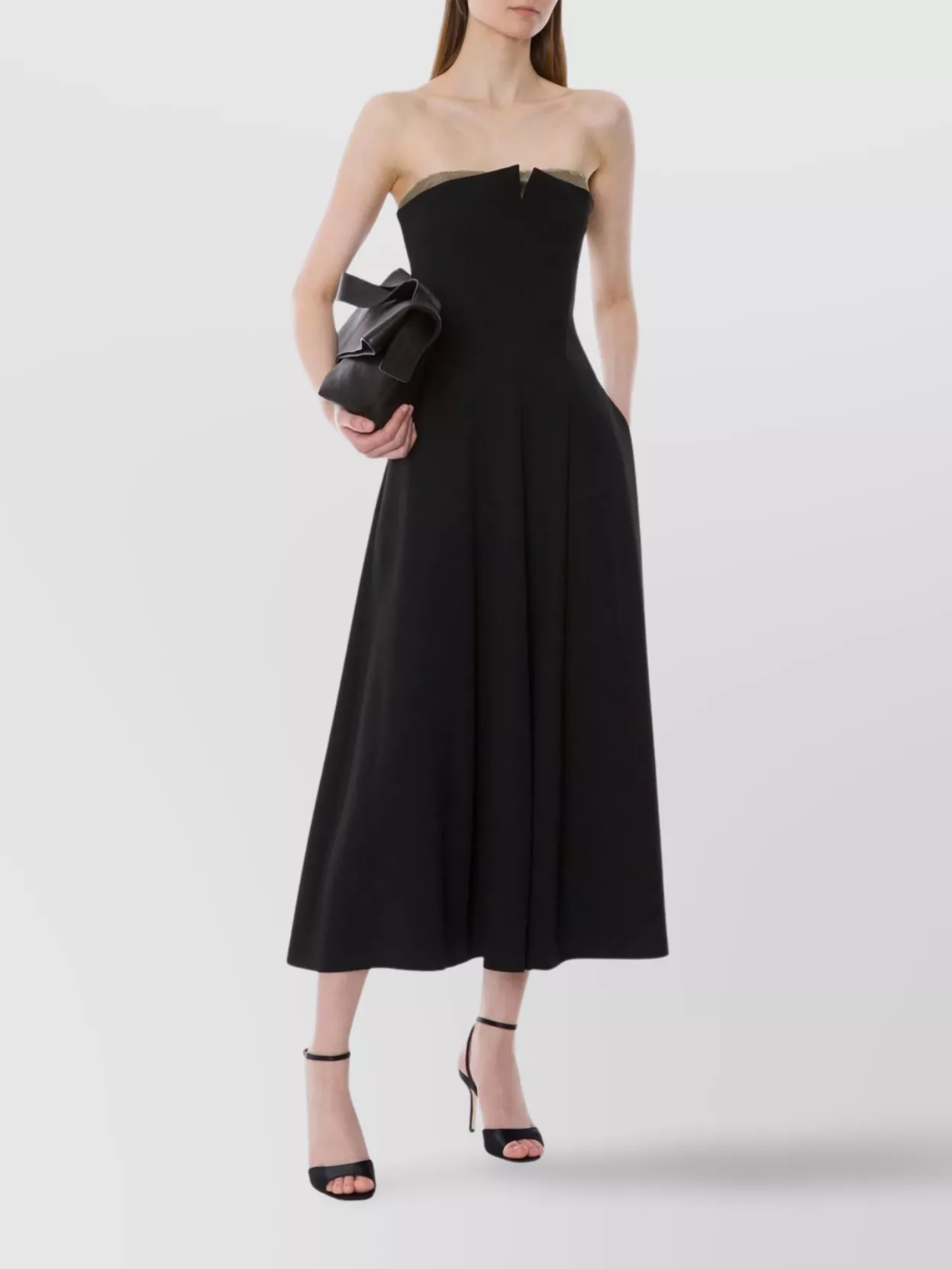 Alberta Ferretti Black Sleeveless Stretch Cady Dress In Black