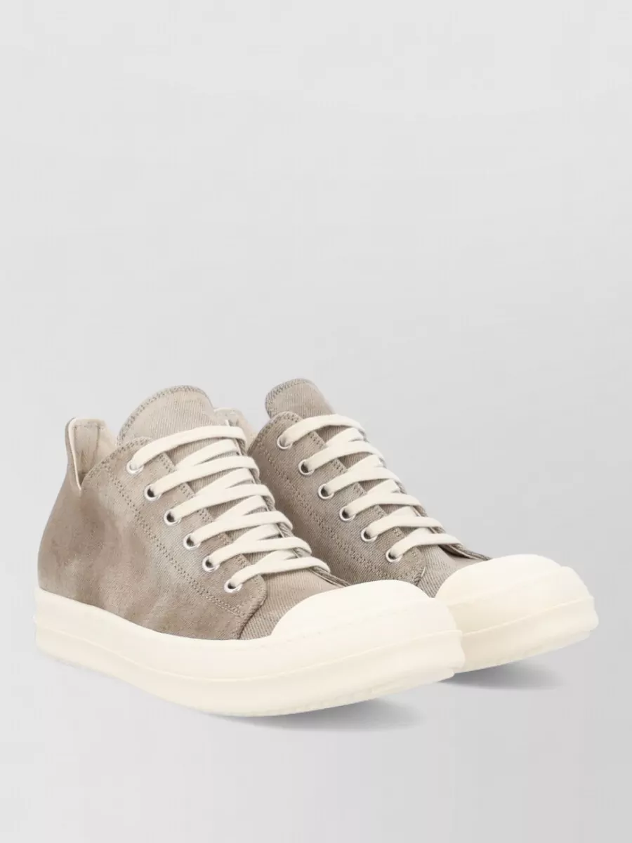 Rick Owens Drkshdw Canvas Low Top Sneakers Round Toe
