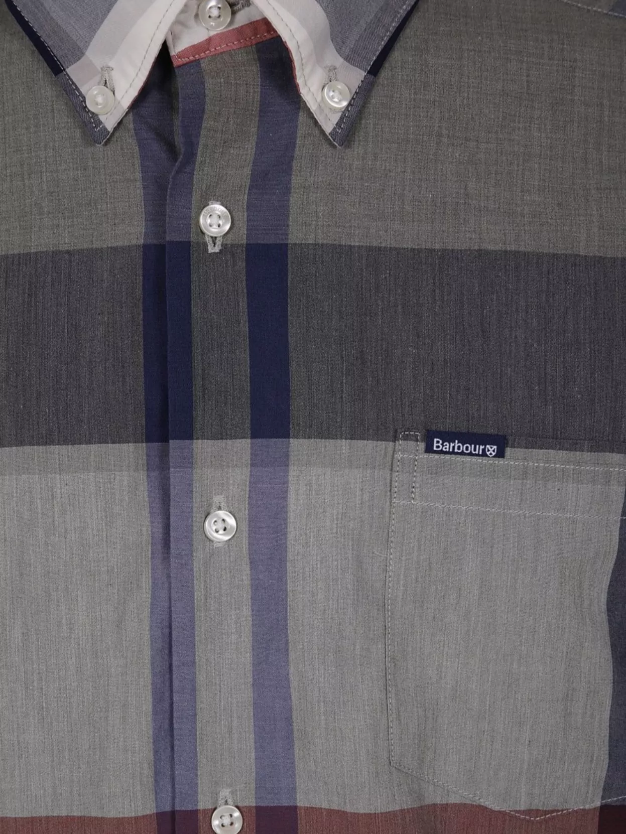 Barbour Tailored Shirt Check Collar Button-down In Gray