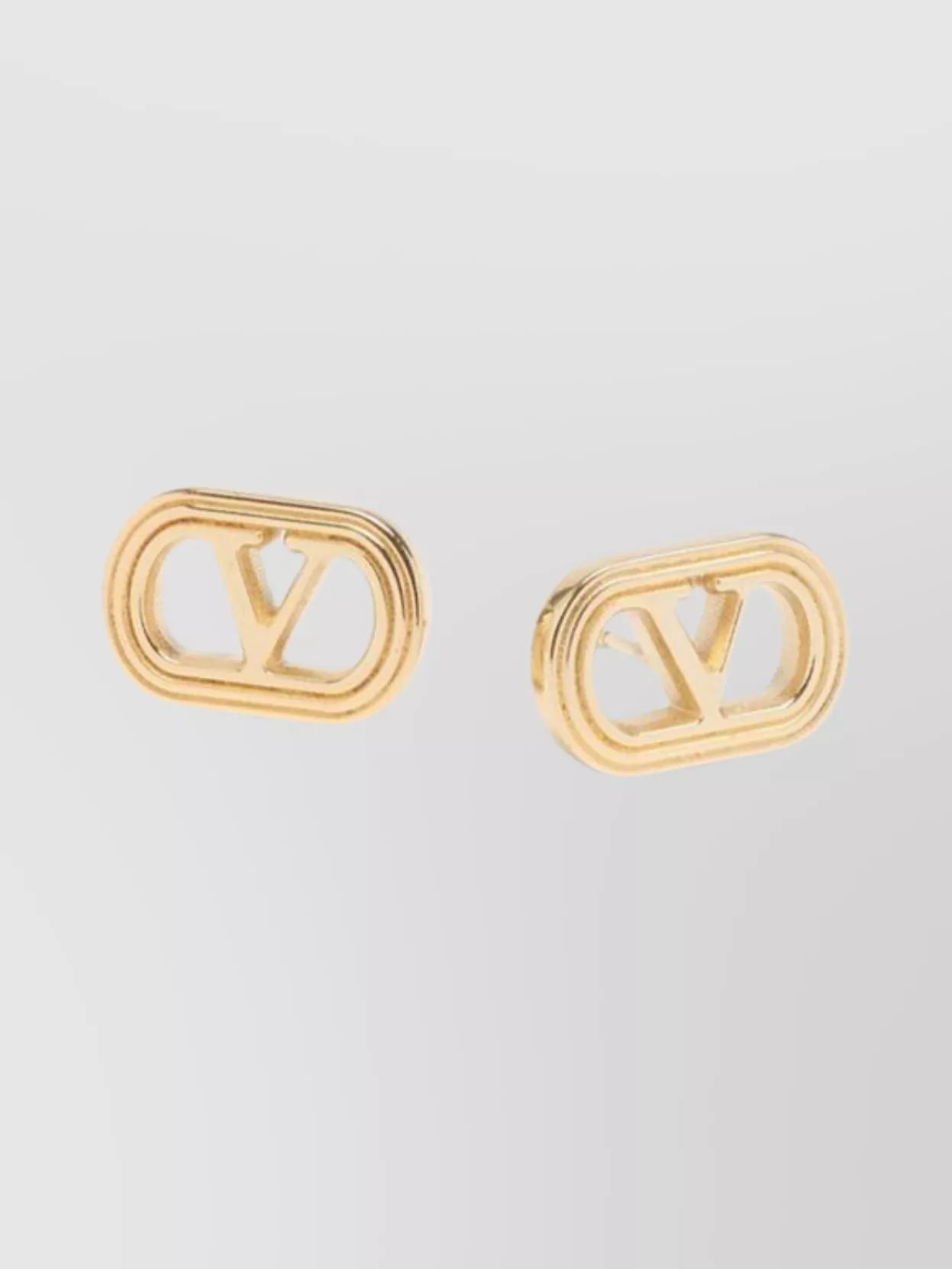 Valentino Ovalette Stud Earrings Featuring Vlogo