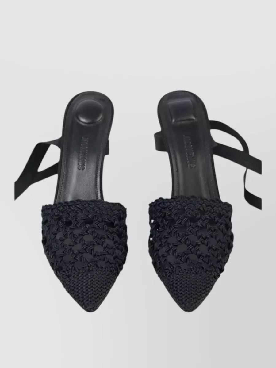 Jacquemus Leather Lace-Up Wedge Espadrilles