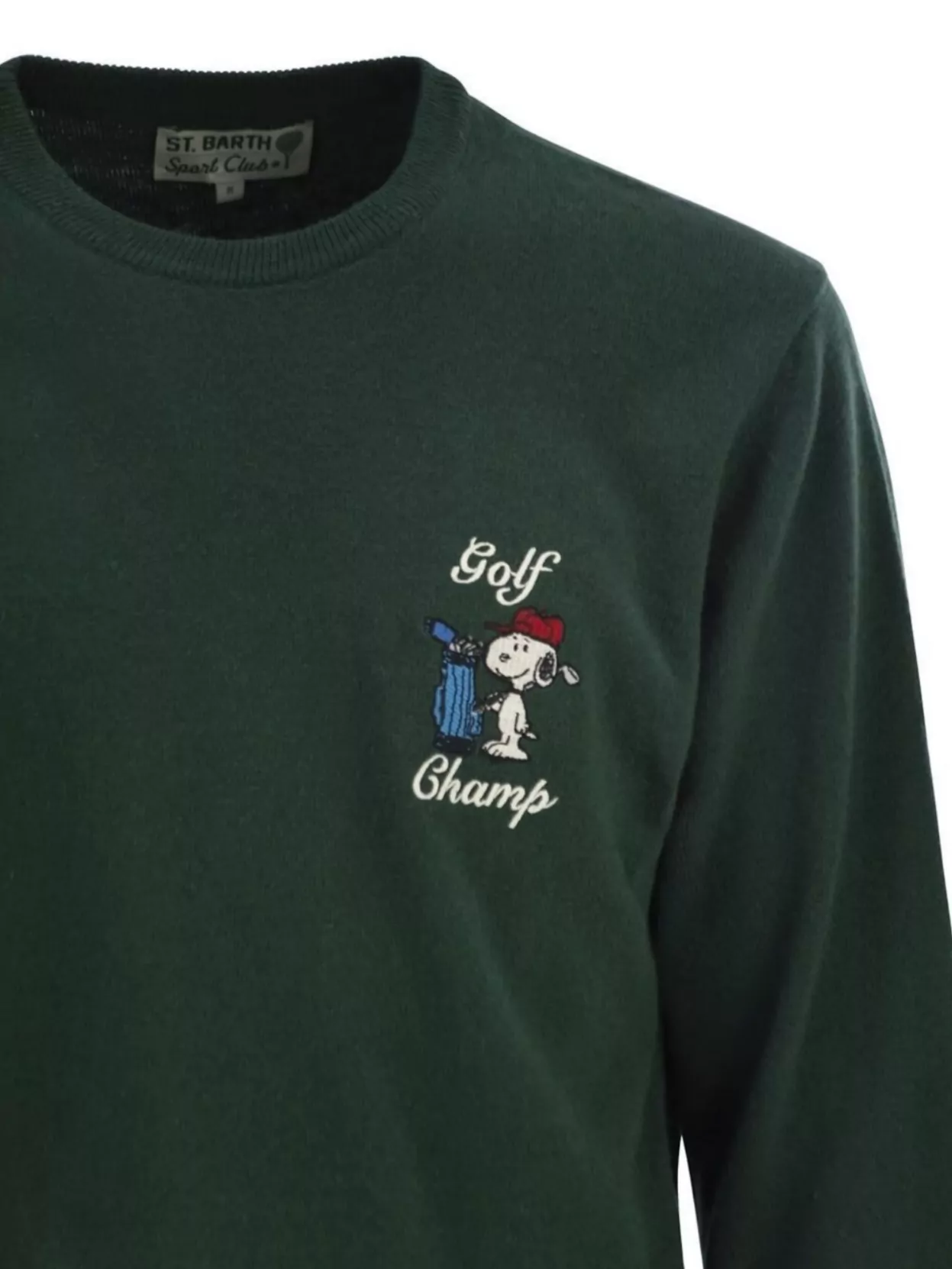 Mc2 Saint Barth Crew Neck Sweatshirt With Long Sleeves And Embroidery In Green