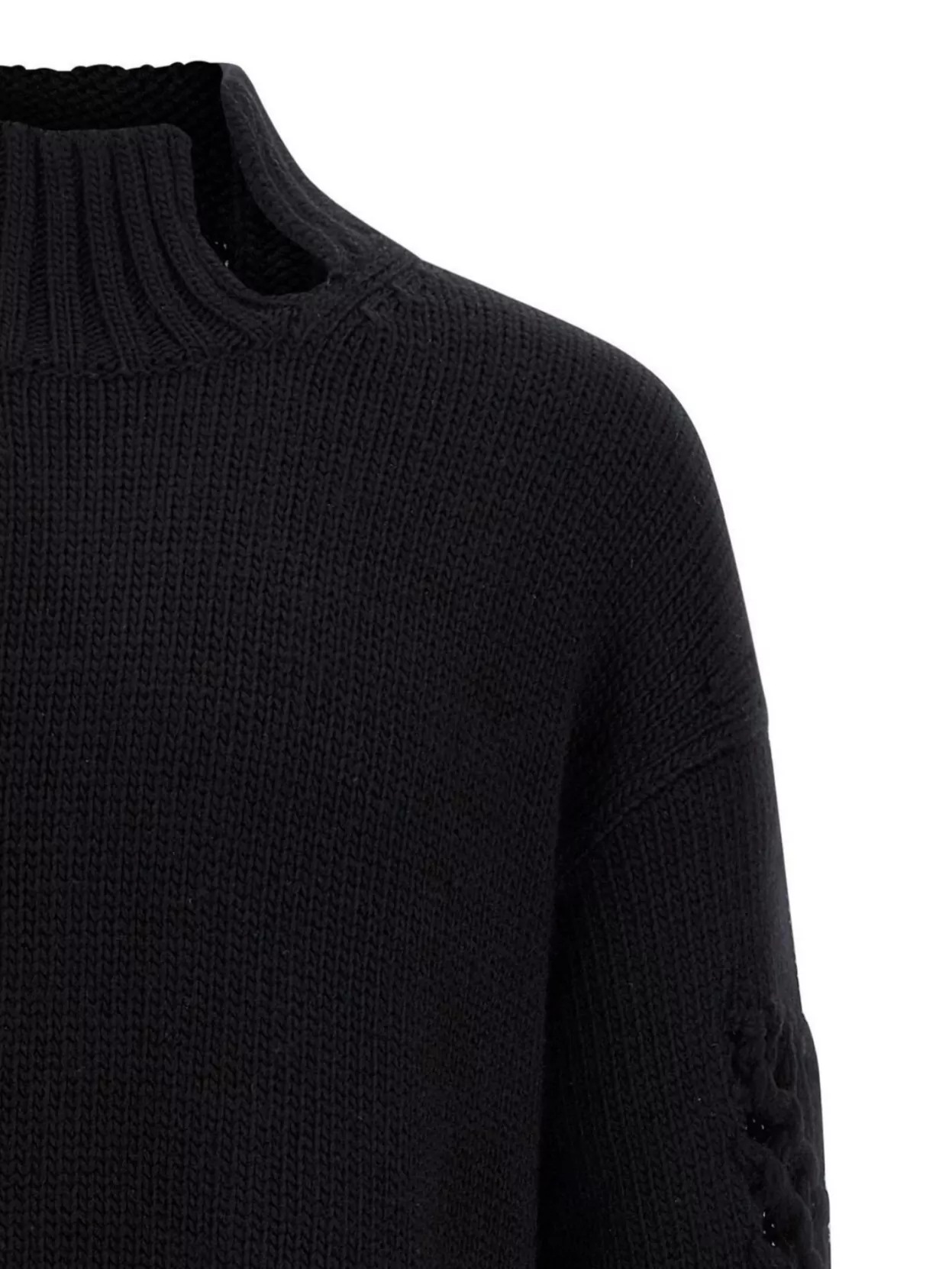 Yohji Yamamoto Textured High Neck Knit Sweater
