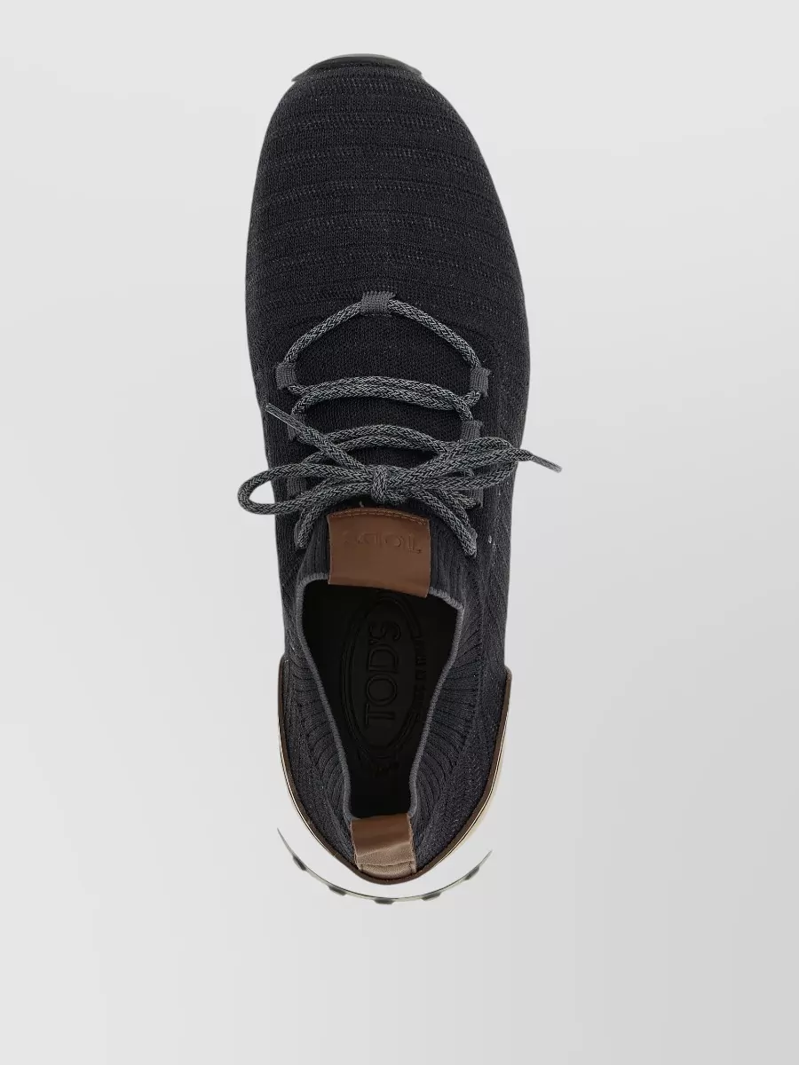 Tod's Sock Style Sneakers Round Toe Contrast Sole