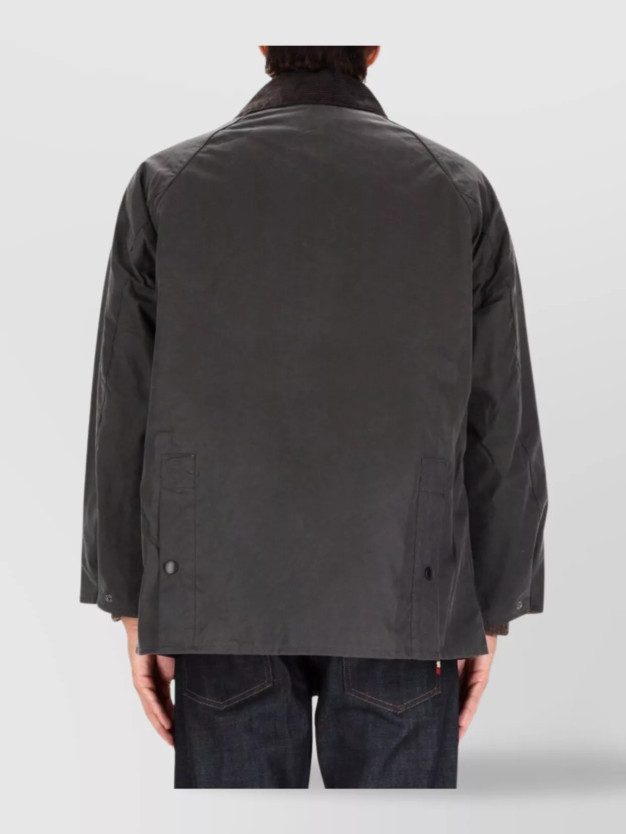 Barbour Relaxed Fit Waxed Jacket With Corduroy Collar