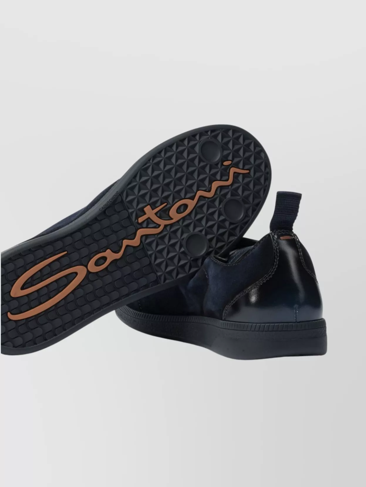 Santoni Suede Finish Sneakers Pull Tab