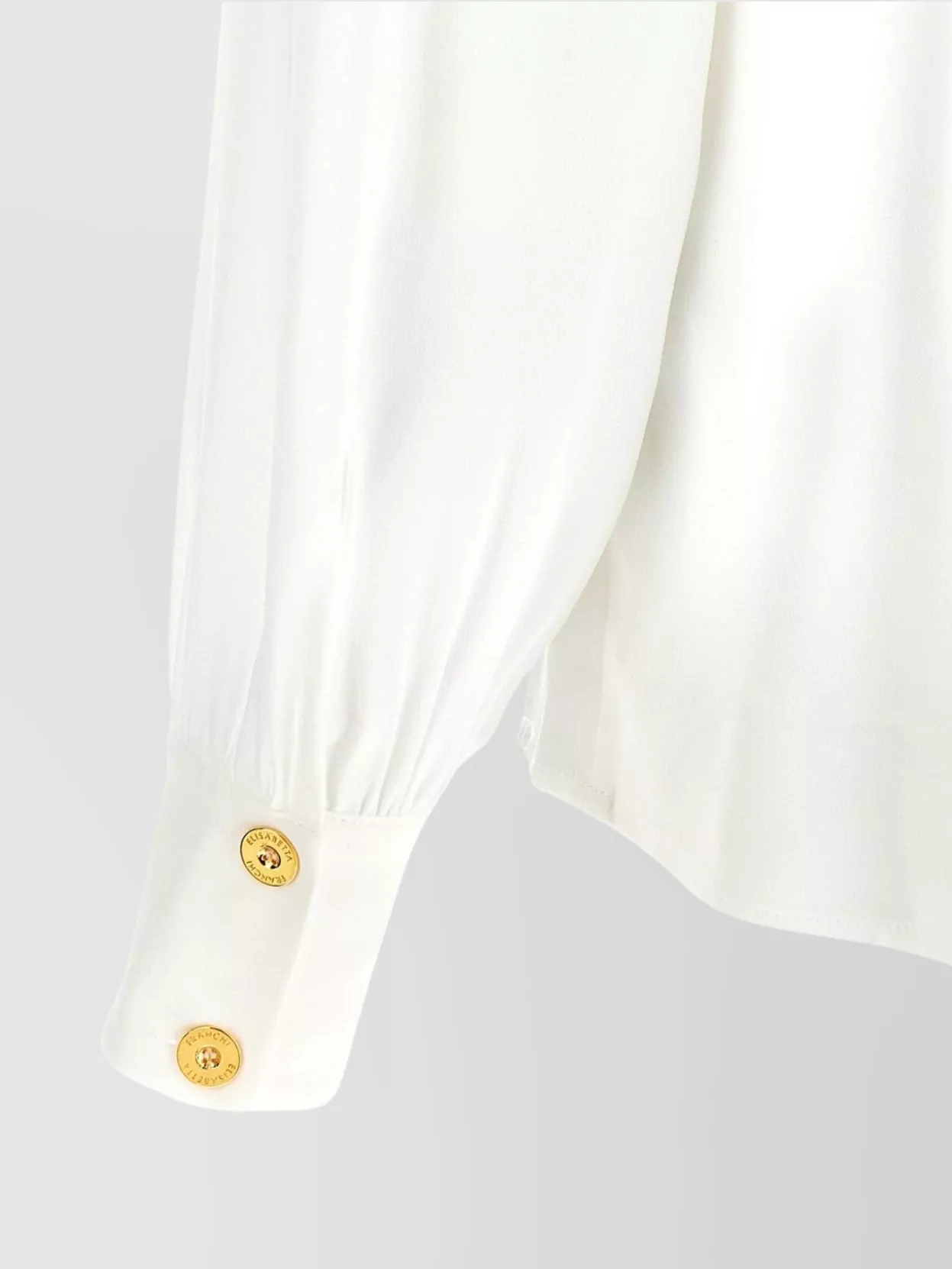 Elisabetta Franchi Pleated Shoulder Long Sleeve Shirt With Gold Hardware