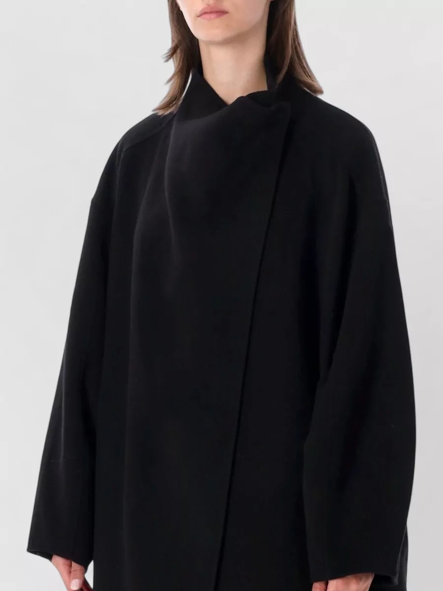 The Frankie Shop Wool Oversized Maxi Funnel Neck Coat