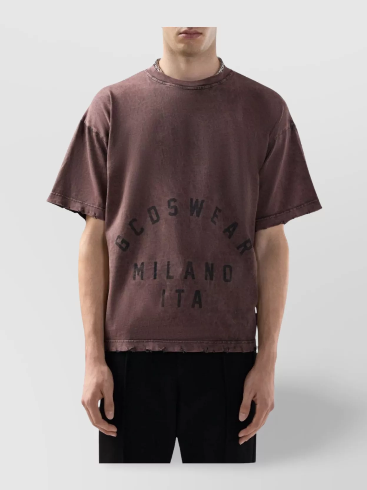 Gcds Distressed Graphic Print Crew Neck T-Shirt