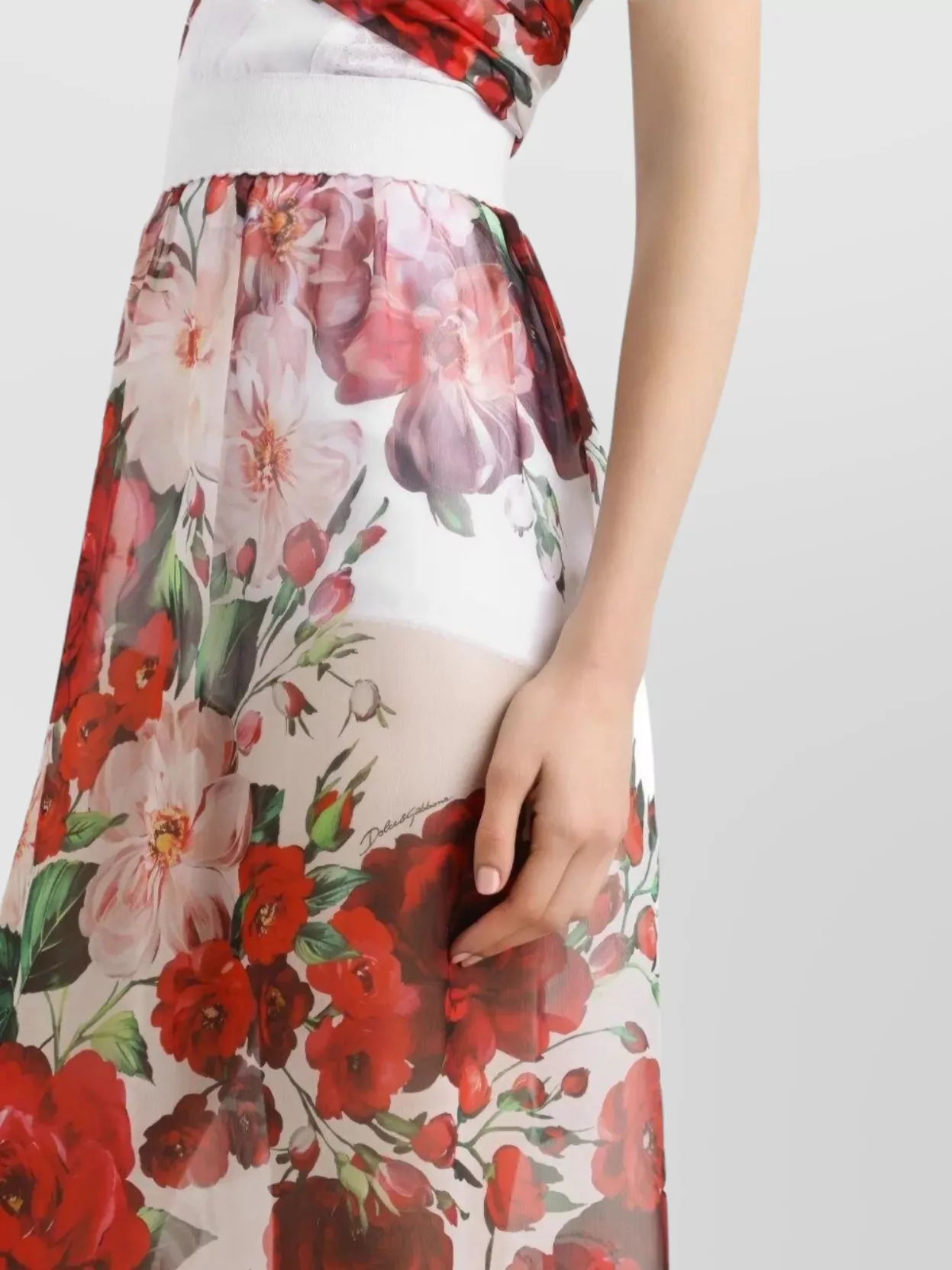 Dolce & Gabbana Multicolor Skirt With All-over Floral Motif