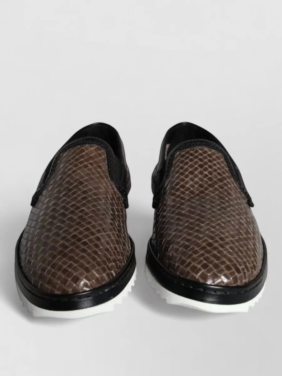Dolce&Gabbana Leather woven slip-on sneakers