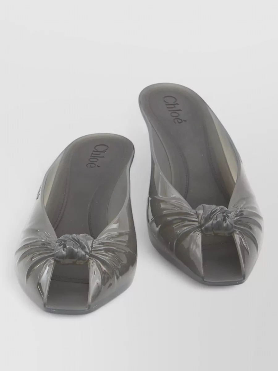 Chloé Thermoplastic Polyurethane Knot-Detail Jelly Mules