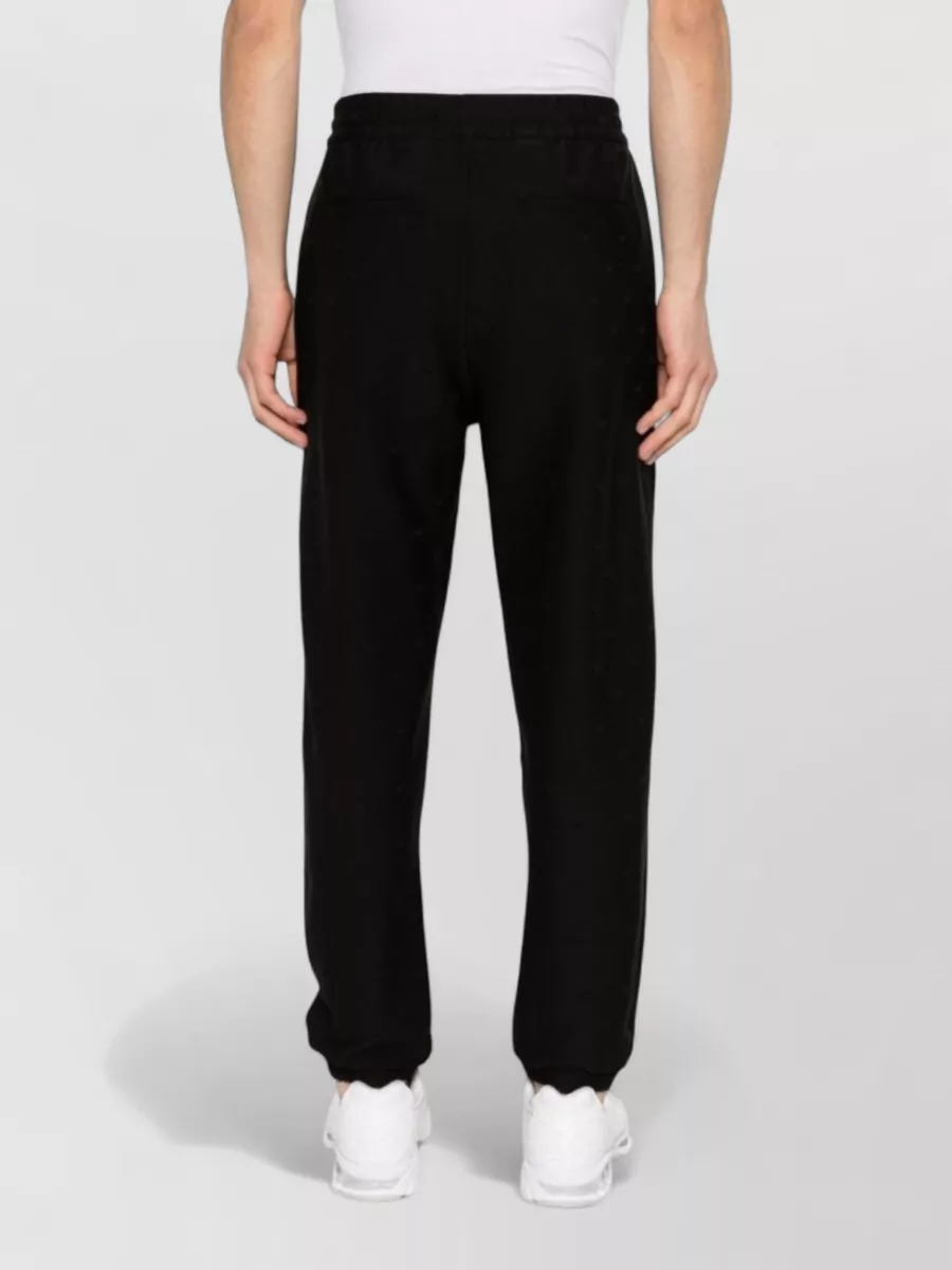 Emporio Armani Cotton Blend Jogger Trousers Ribbed Cuffs