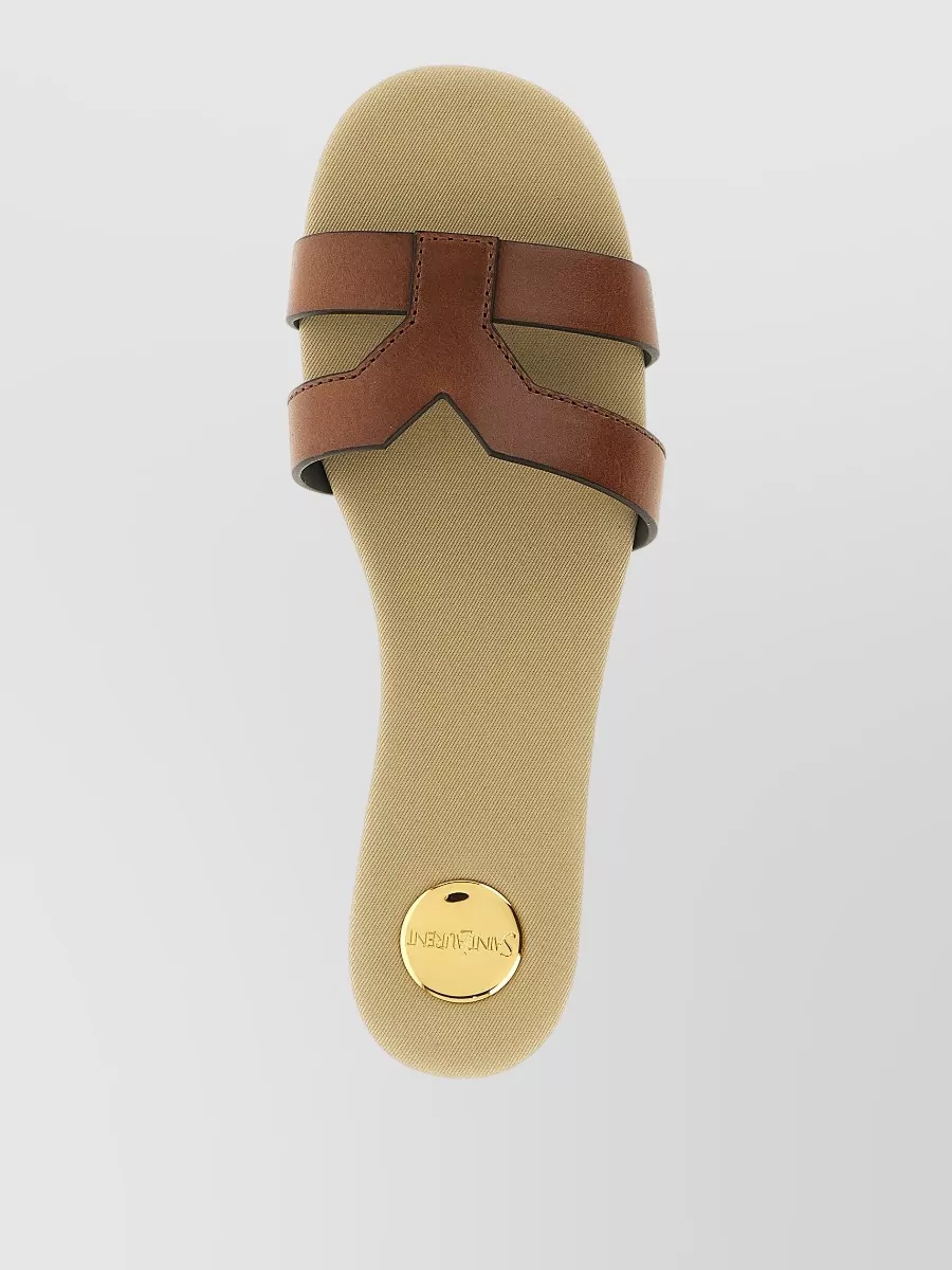 Saint Laurent Leather Cutout Slides
