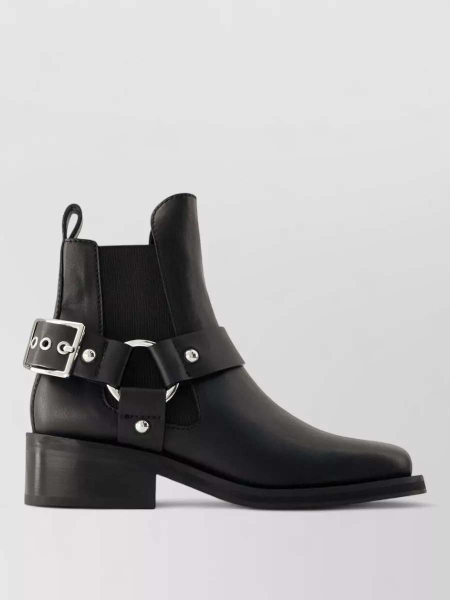 Ganni leather chelsea ankle boots