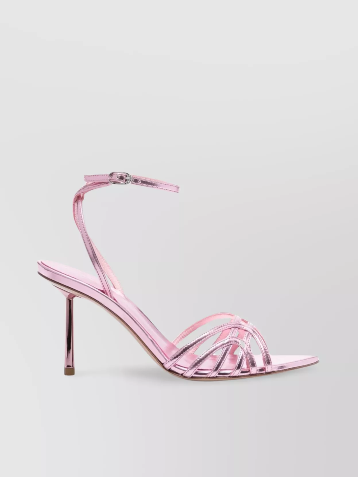 Shop Le Silla Pointed Toe Metallic Strappy Heel Sandals In Pastel