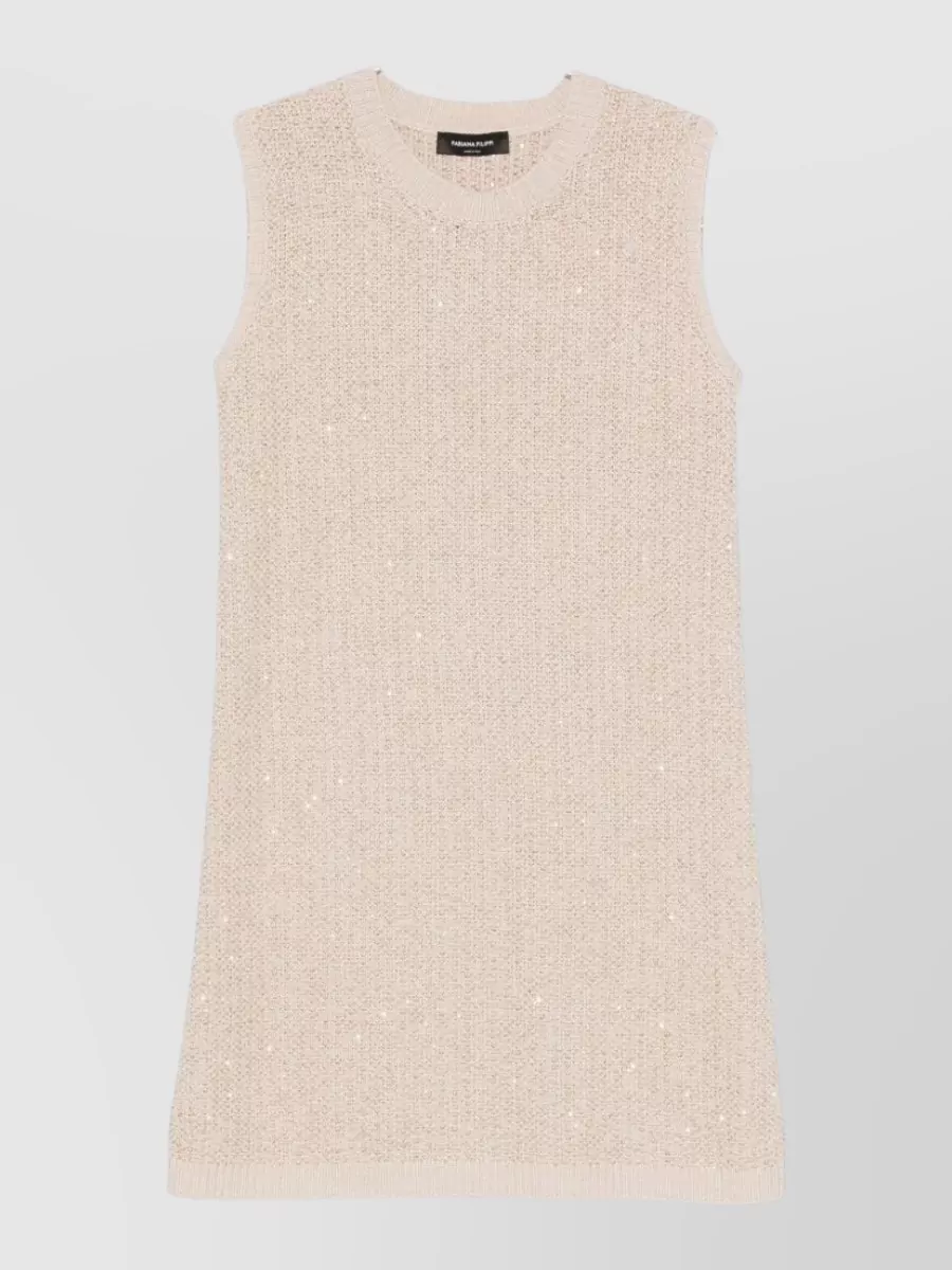 Fabiana Filippi wool blend sleeveless ribbed knitted short dress
