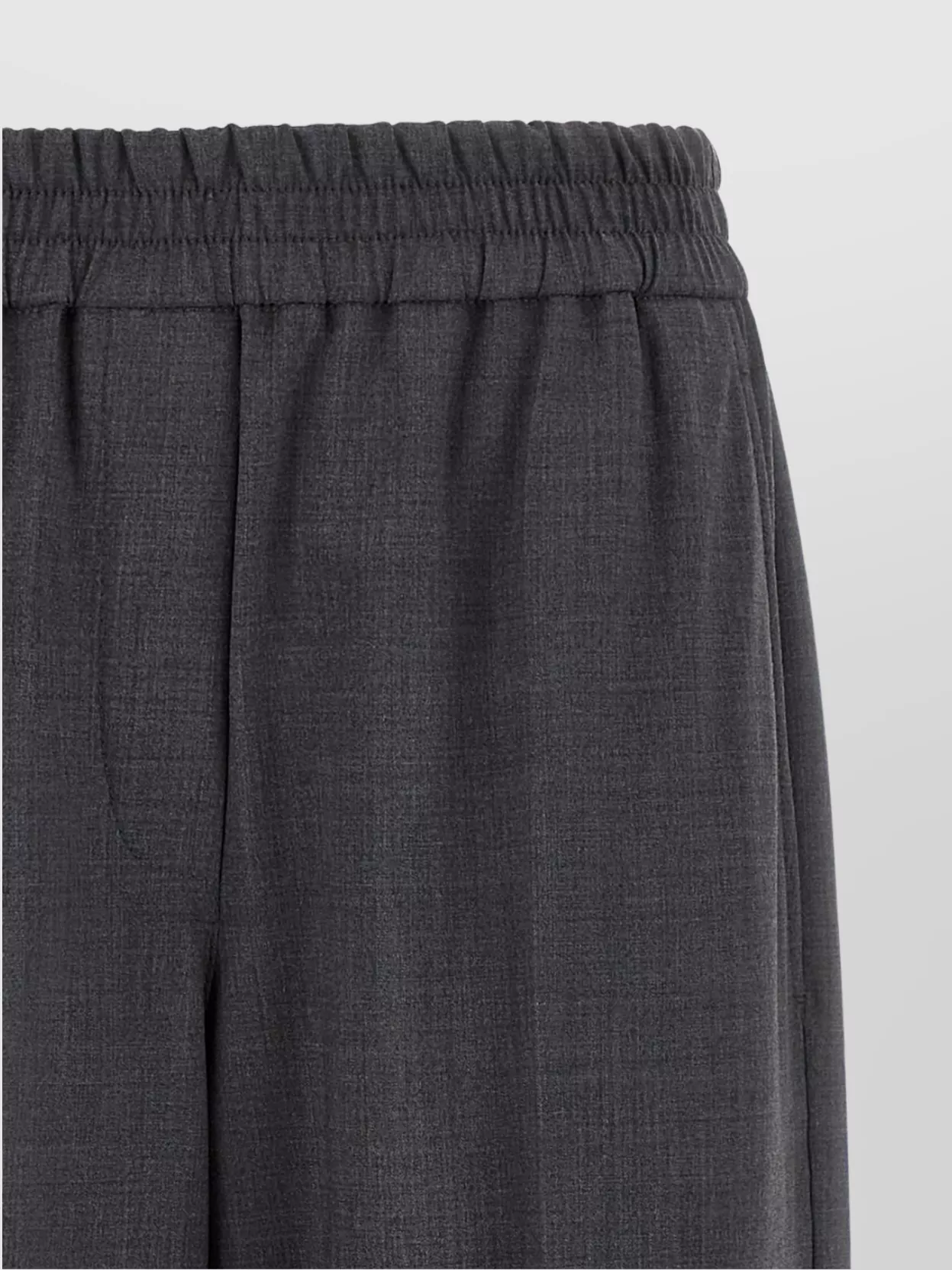 Brunello Cucinelli Wool Trousers With Elastic Waistband And Wide Leg