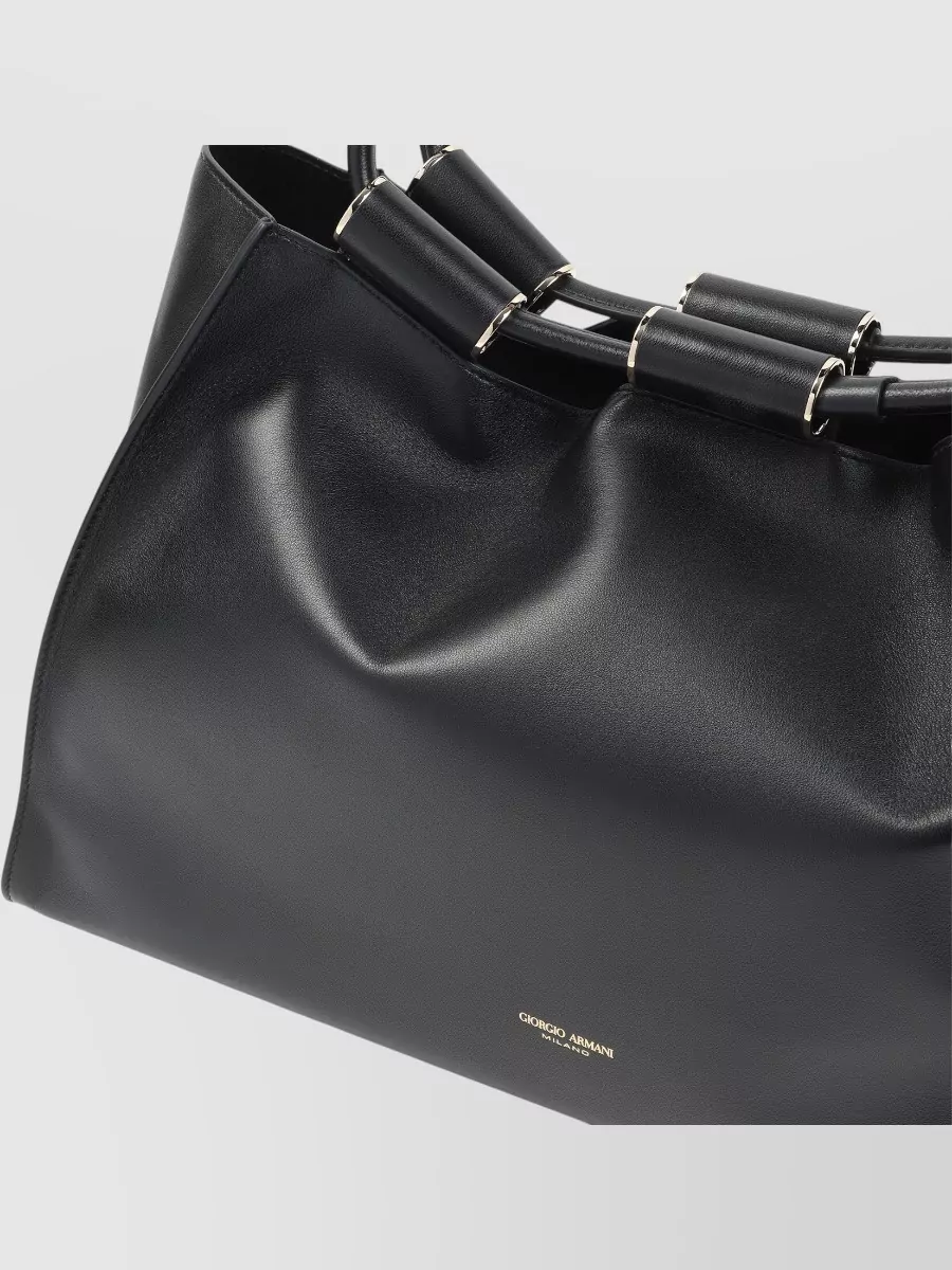 Giorgio Armani Armani Leather Shoulder Shopping Bag